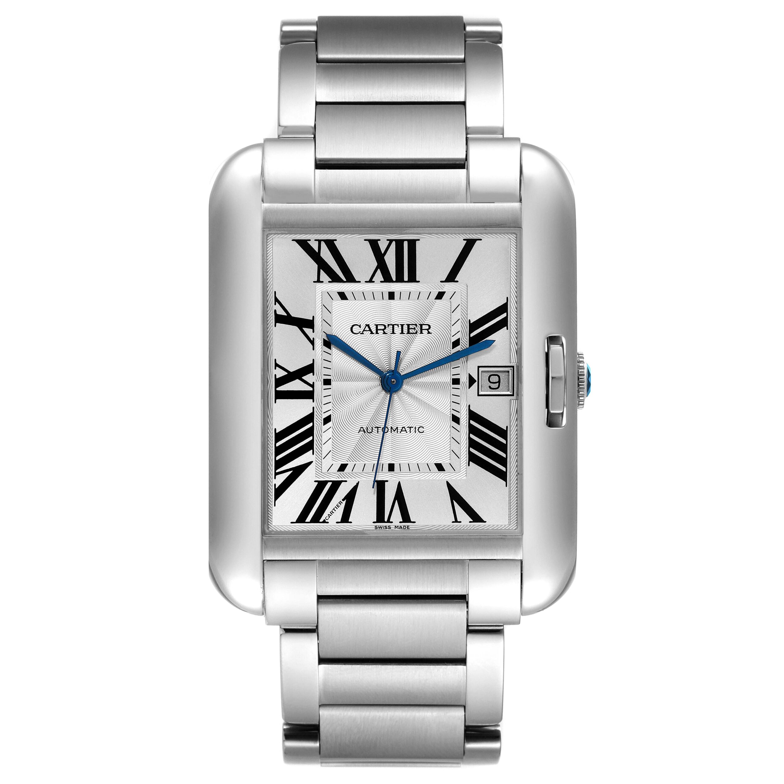 Cartier Tank Anglaise XL Steel Automatic Mens Watch W5310008 Box Papers
