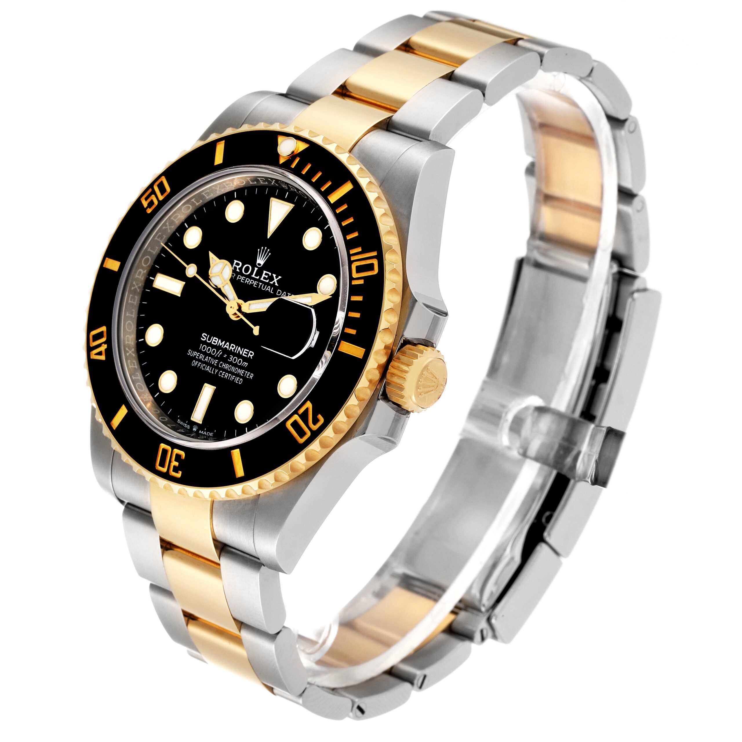Rolex Submariner 41 Steel Yellow Gold Black Dial Mens Watch 126613 Box Card