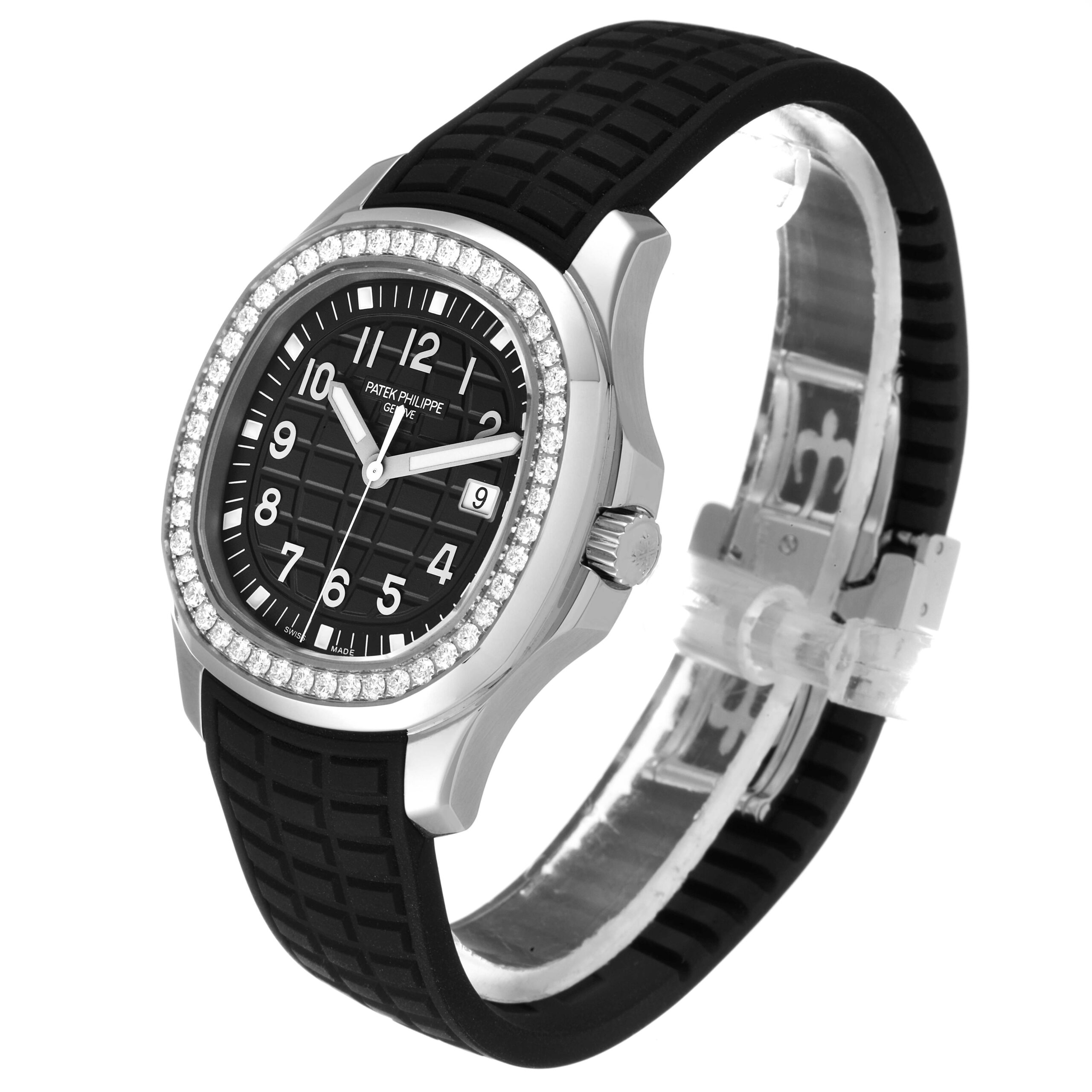 Patek Philippe Aquanaut Steel Black Dial Diamond Mens Watch 5267 Unworn