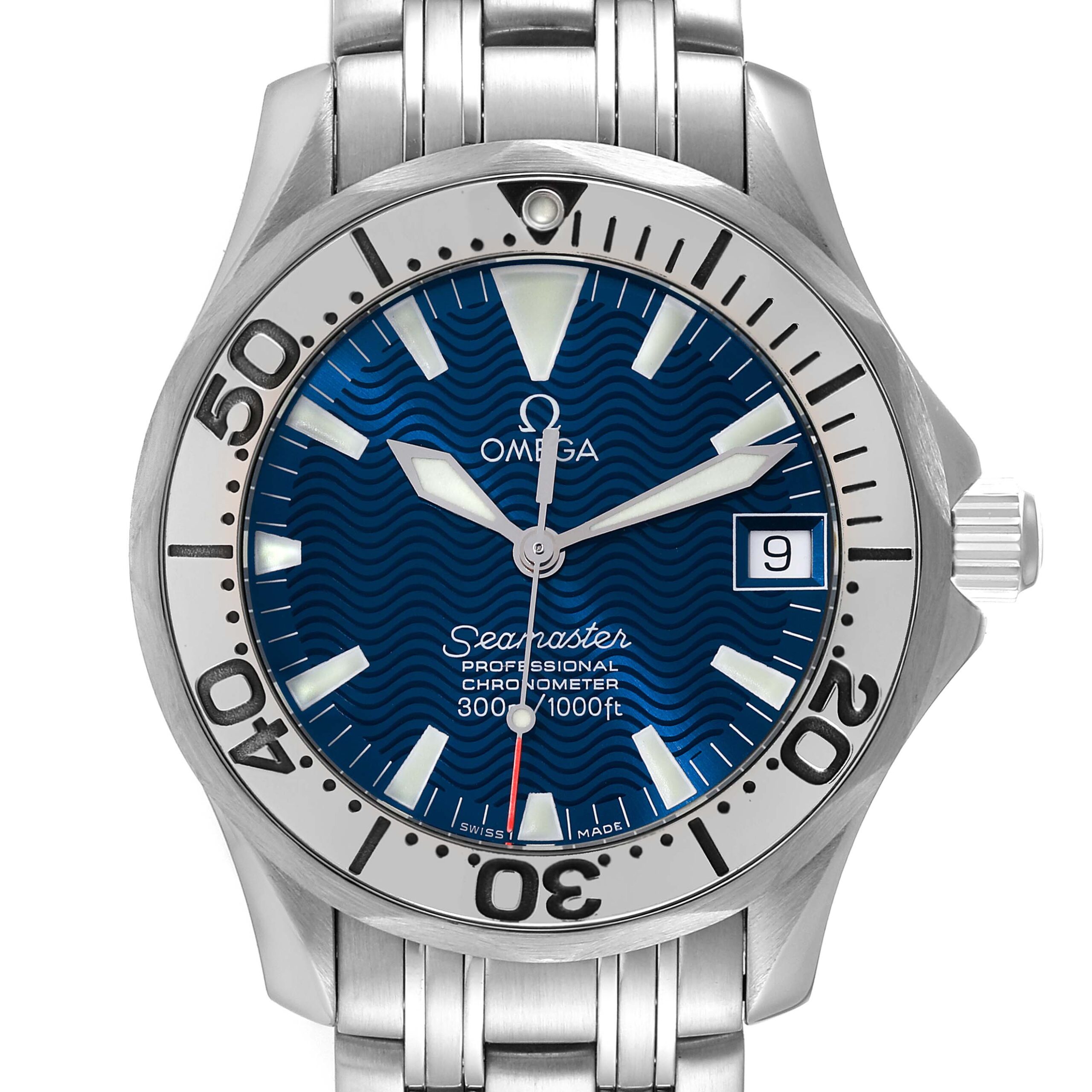 Omega Seamaster Midsize Jacques Mayol Blue Dial Steel Limited Edition Mens Watch 2554.80.00