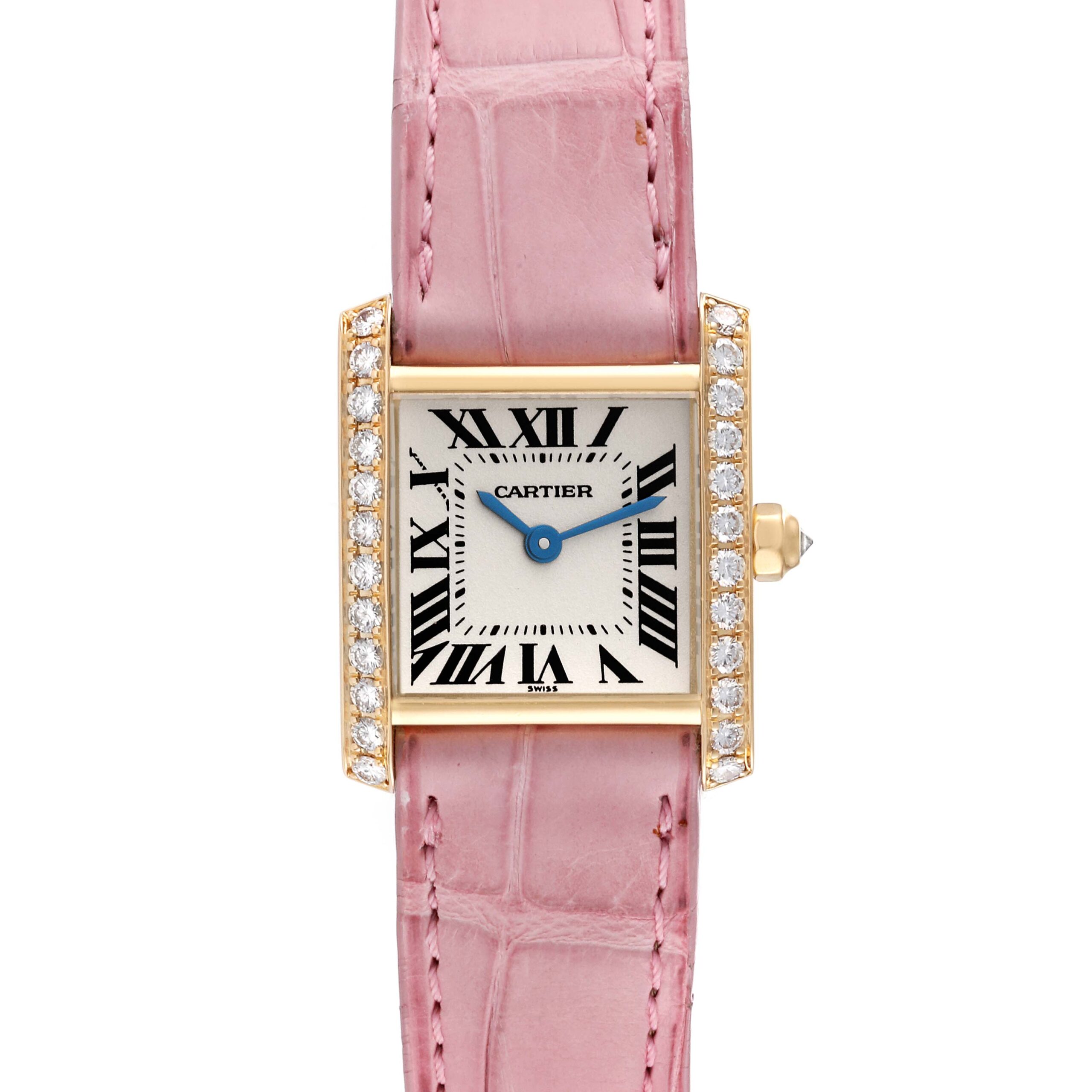 Cartier Tank Francaise Yellow Gold Diamond Ladies Watch WE100151