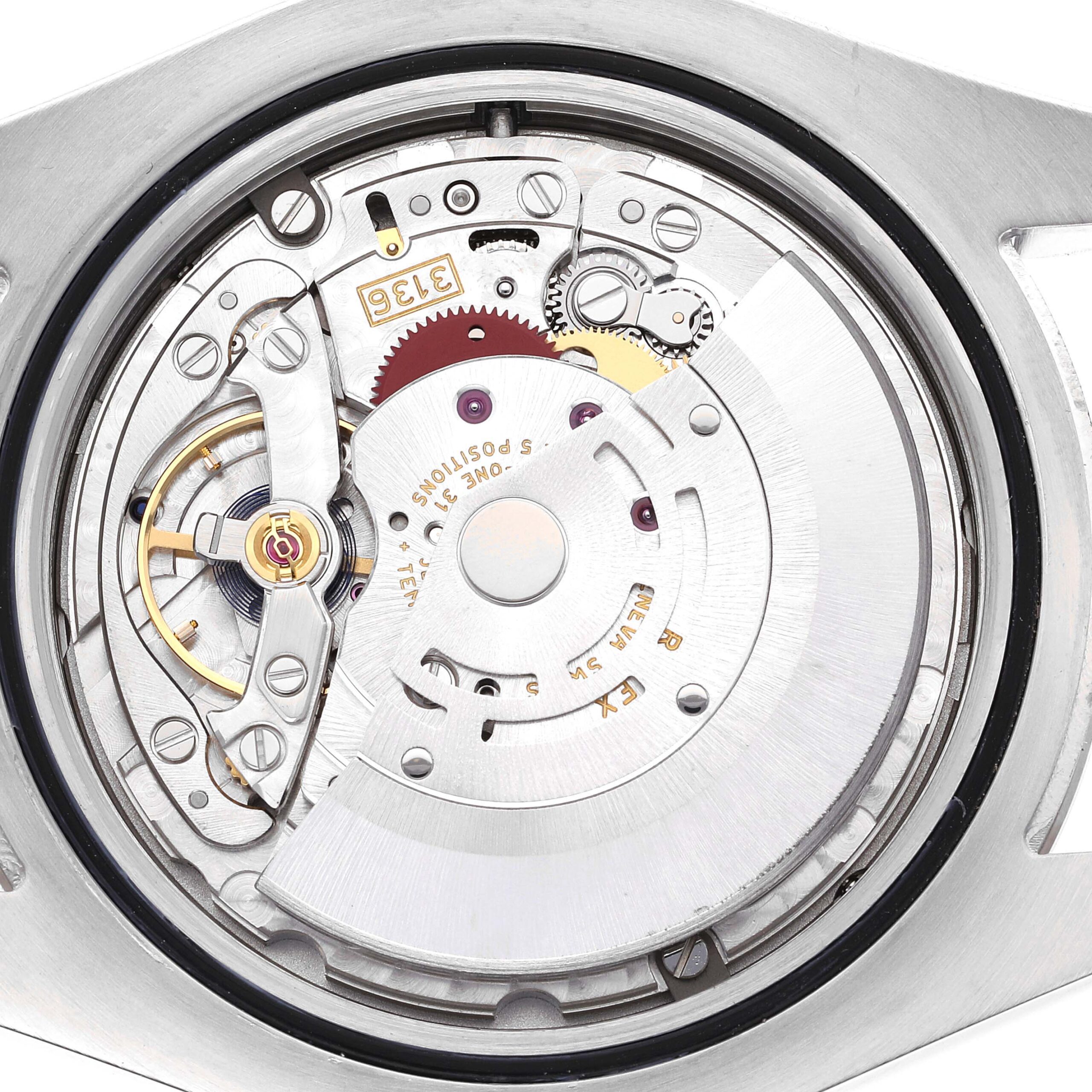 Rolex Datejust II Steel White Gold Blue Roman Dial Mens Watch 116334 Box Card