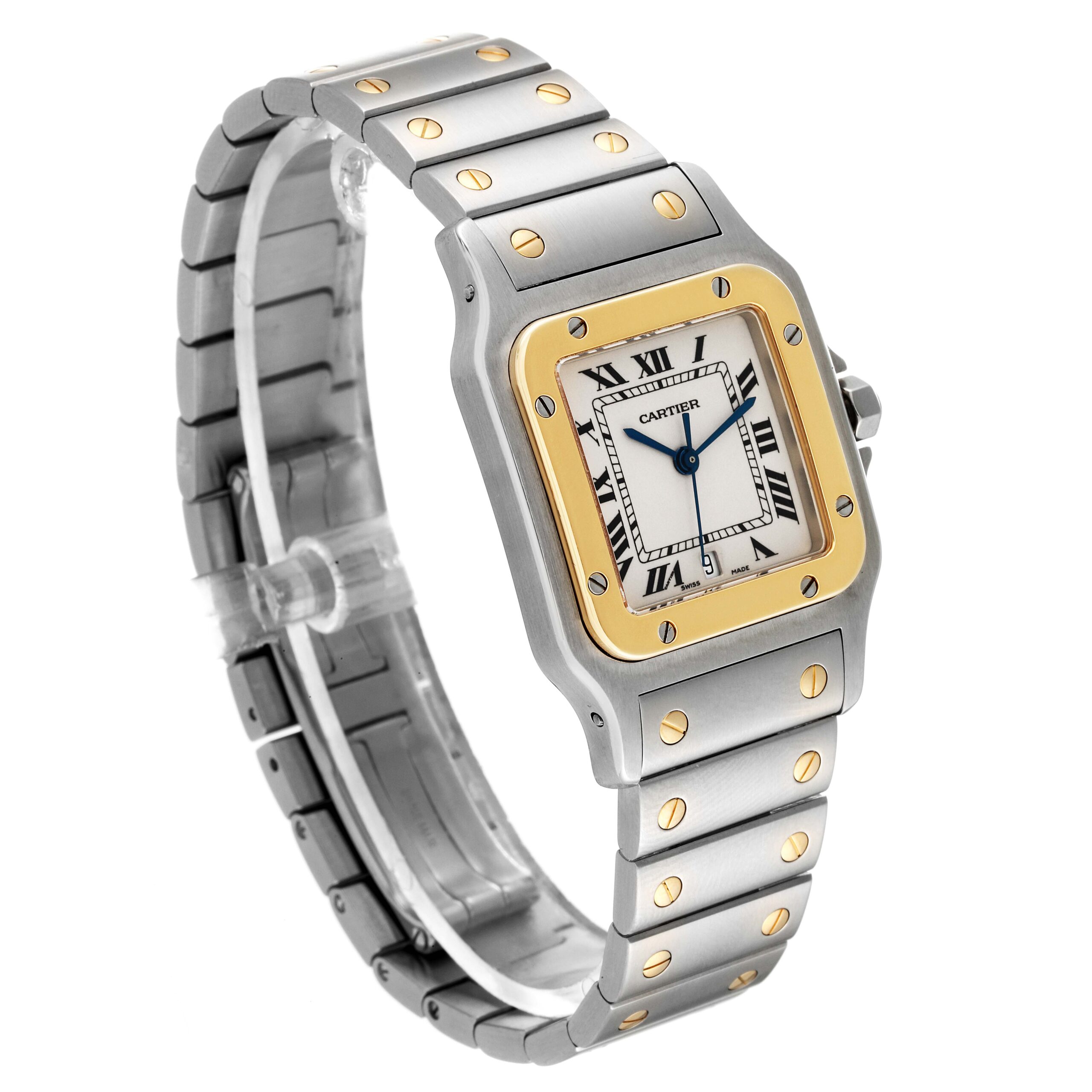 Cartier Santos Galbee Large Steel Yellow Gold Mens Watch W20011C4
