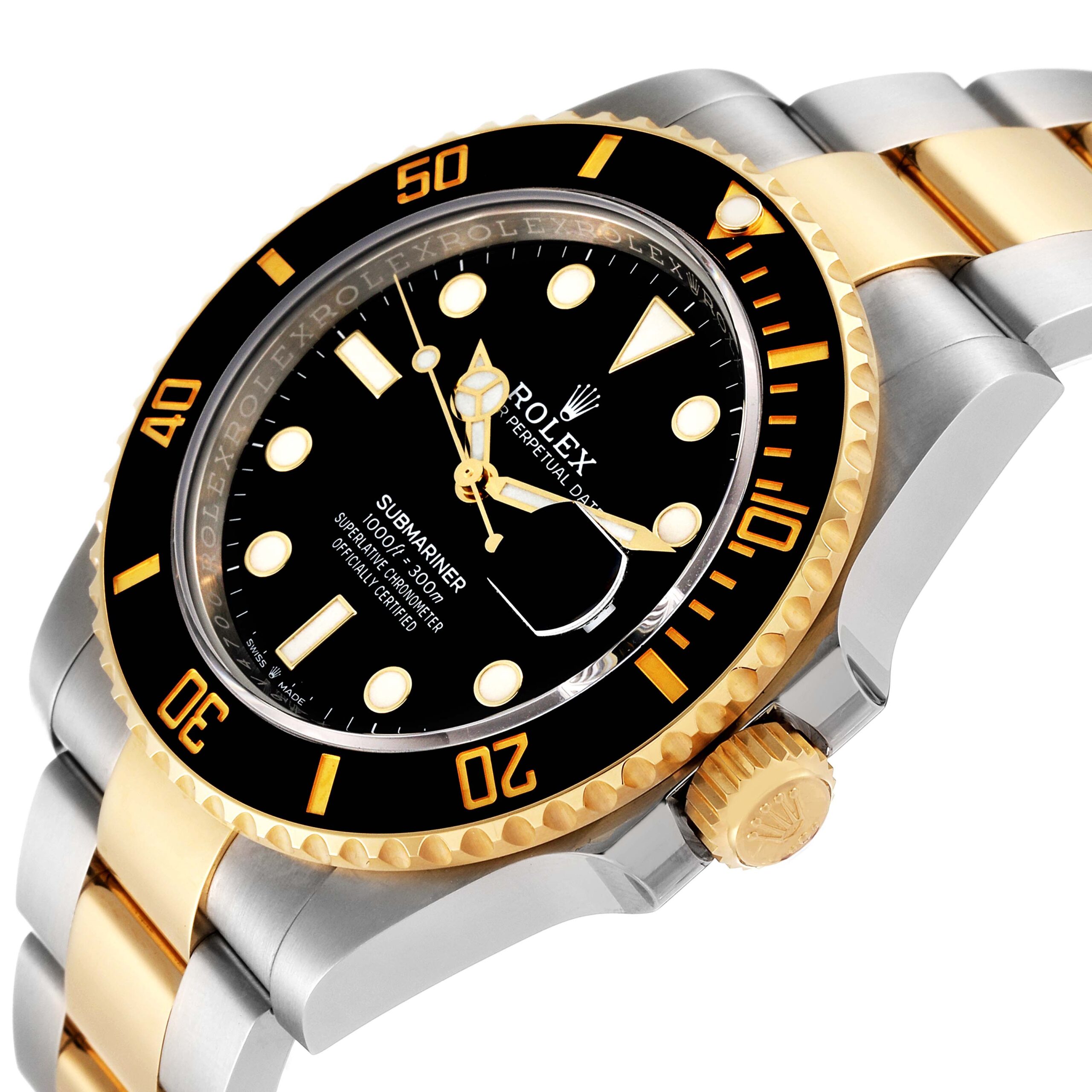Rolex Submariner 41 Steel Yellow Gold Black Dial Mens Watch 126613 Box Card