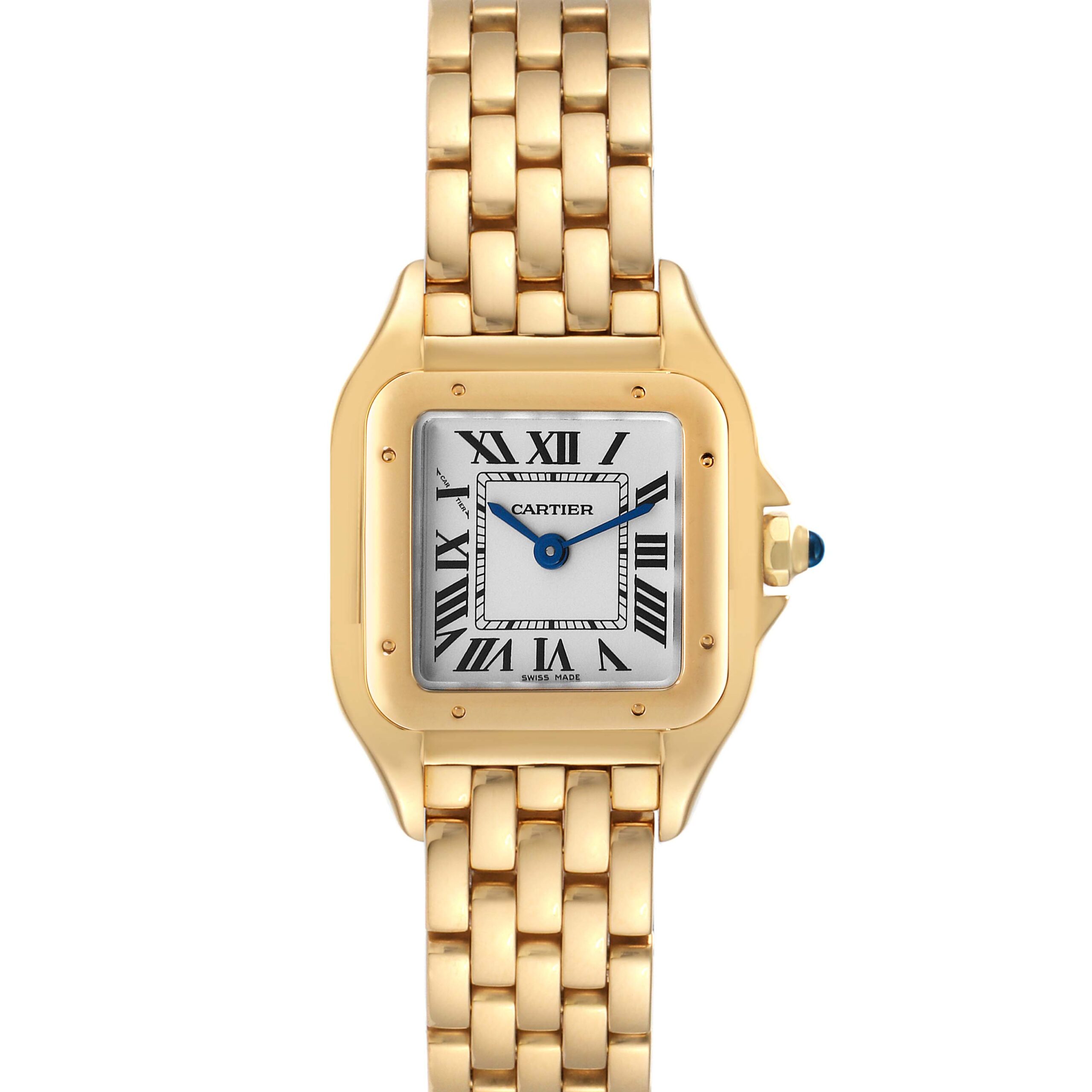Cartier Panthere Small Yellow Gold Silver Dial Ladies Watch WGPN0008 Box Papers