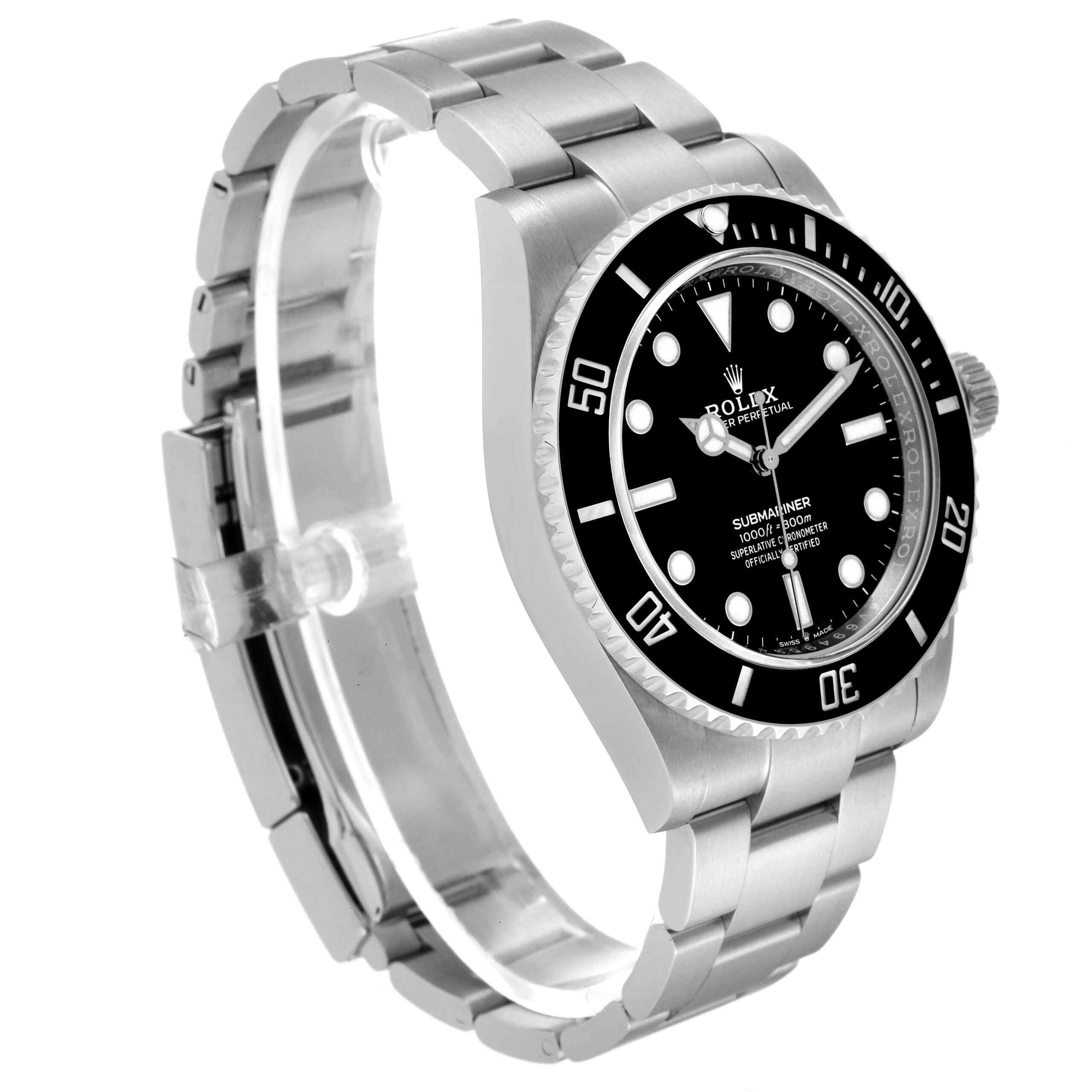 Rolex Submariner Non-Date Ceramic Bezel Steel Mens Watch 124060 Box Card