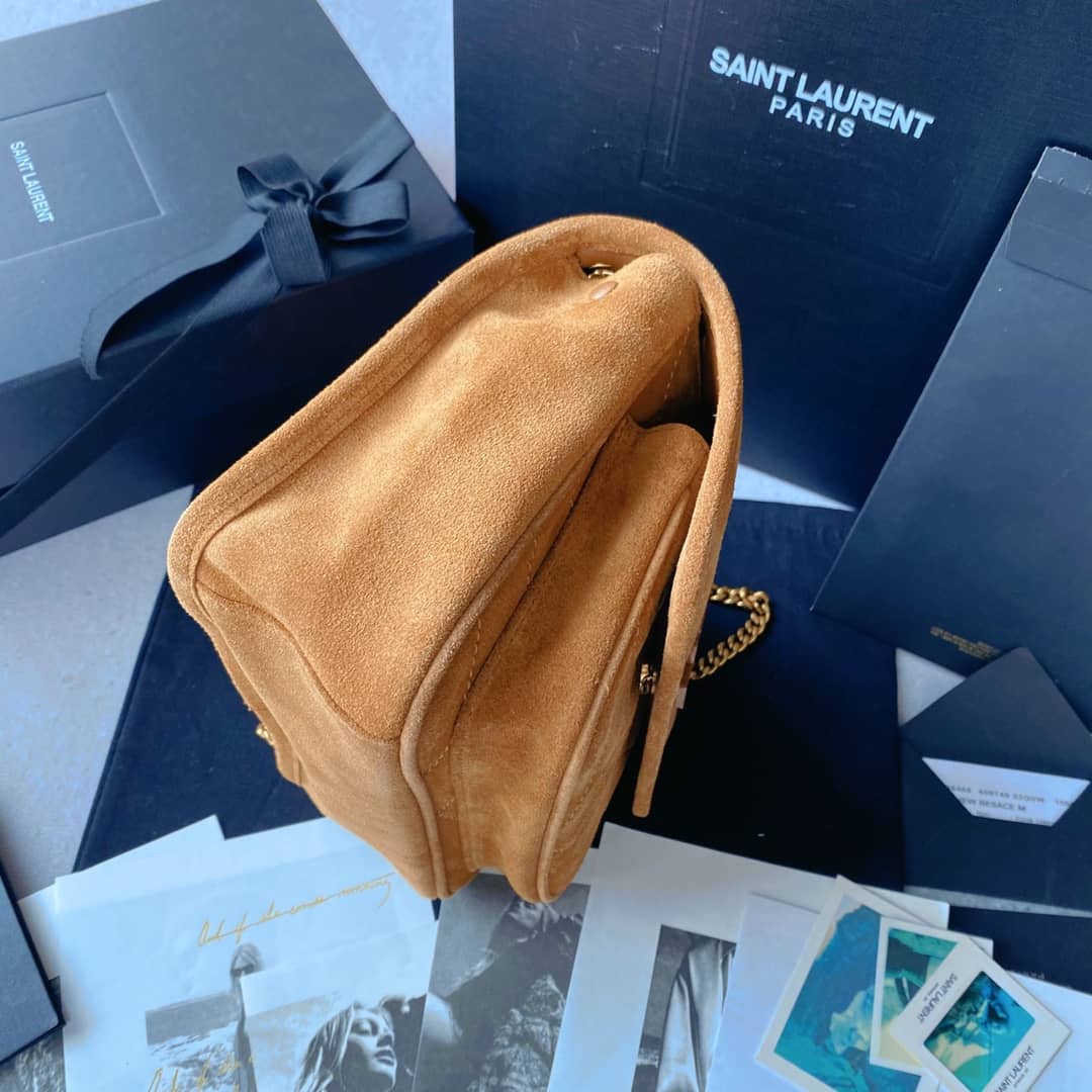 YSL Dupes Bags Niki Small In Suede Leather Caramel Bag(ColaReps)
