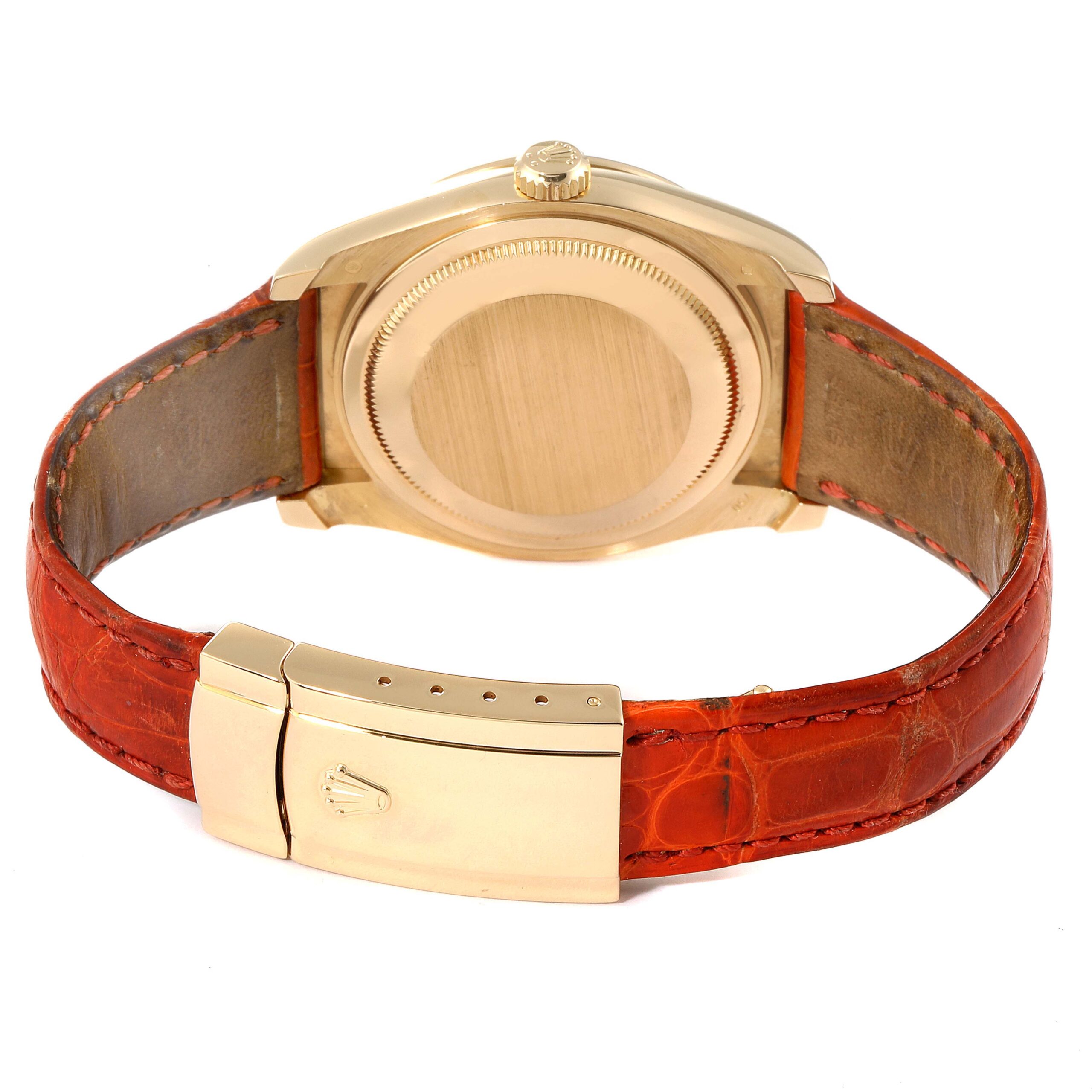 Rolex Datejust Yellow Gold Mother of Pearl Diamond Mens Watch 116188 Box Card