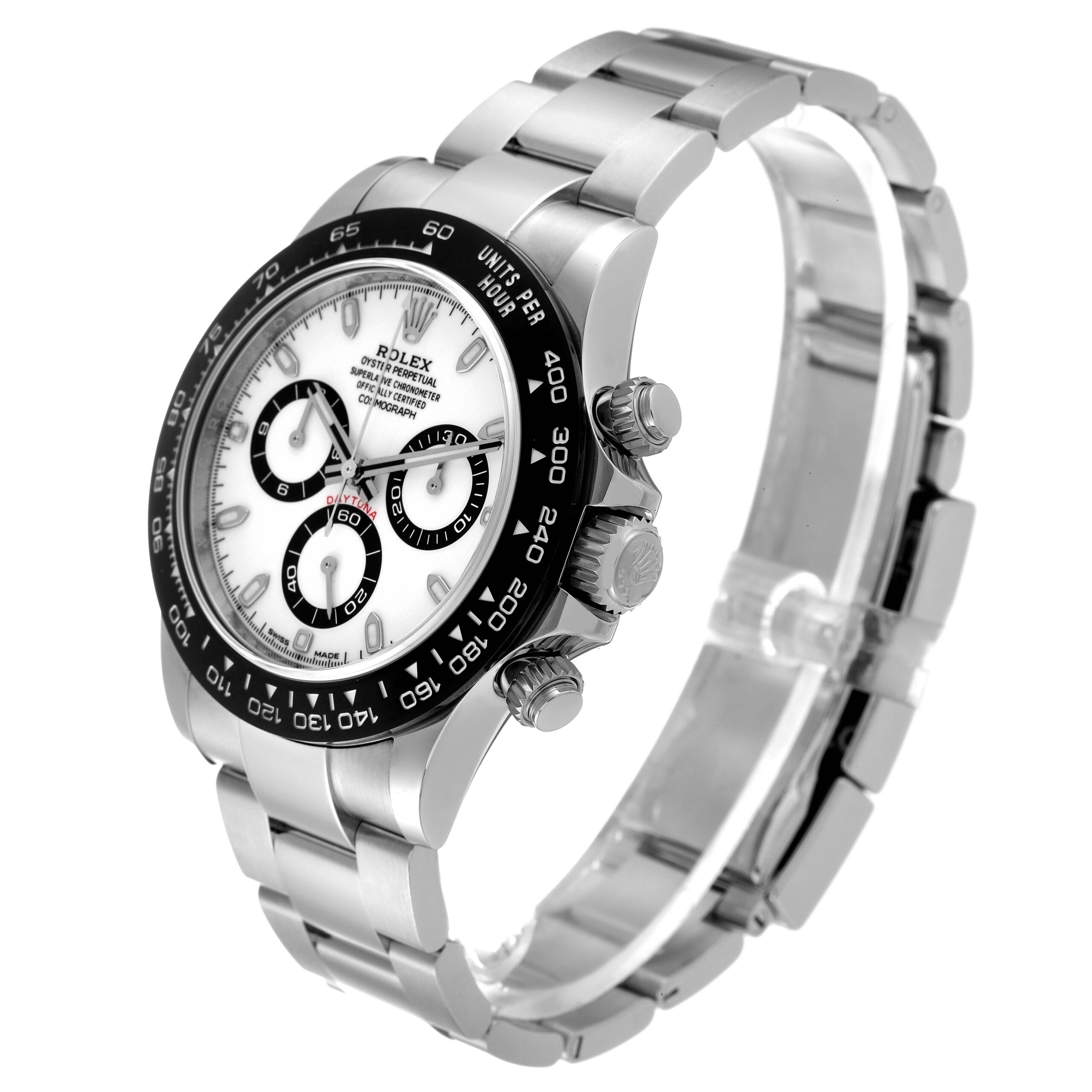 Rolex Daytona Ceramic Bezel White Panda Dial Steel Mens Watch 116500 Box Card