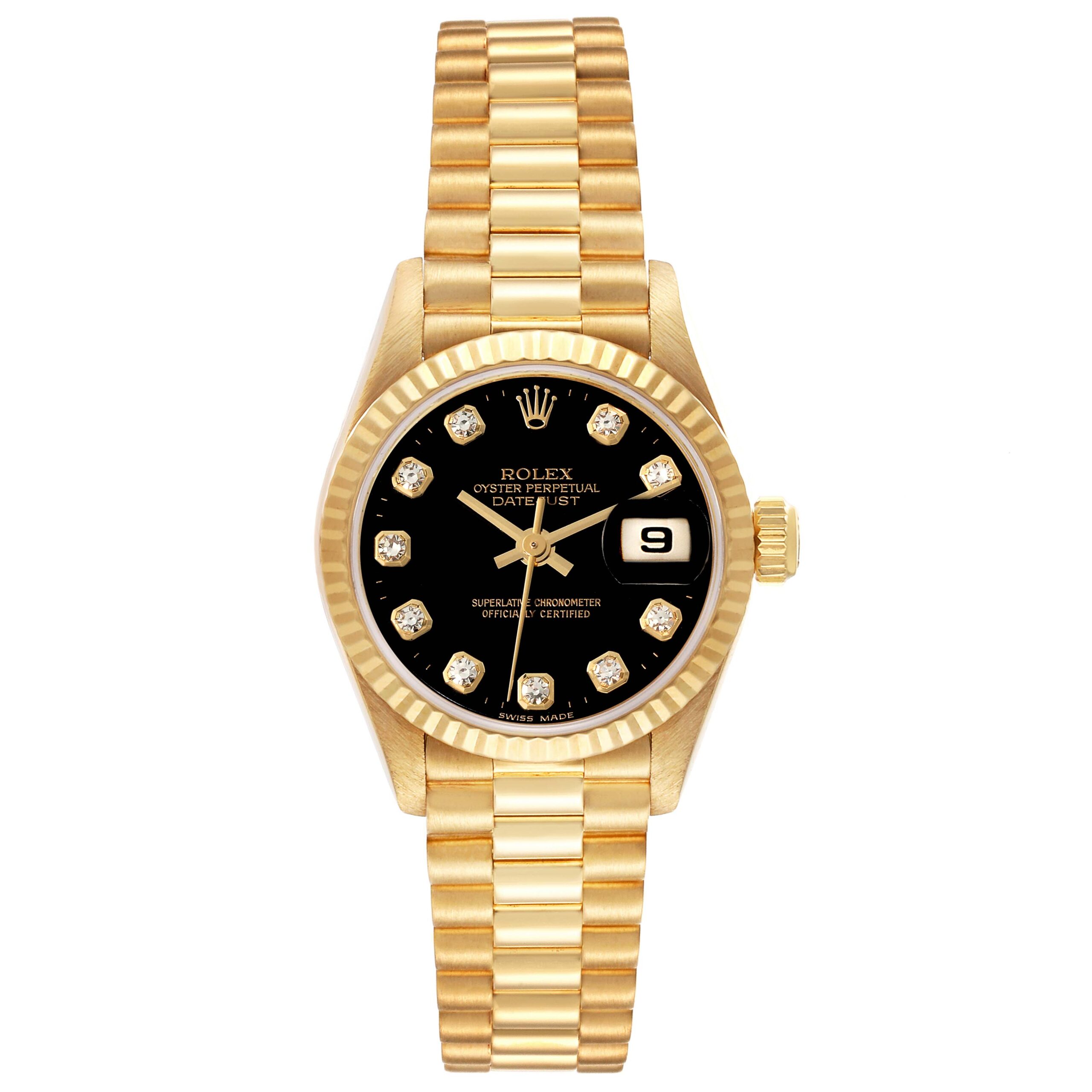 Rolex President Datejust Yellow Gold Diamond Ladies Watch 79178