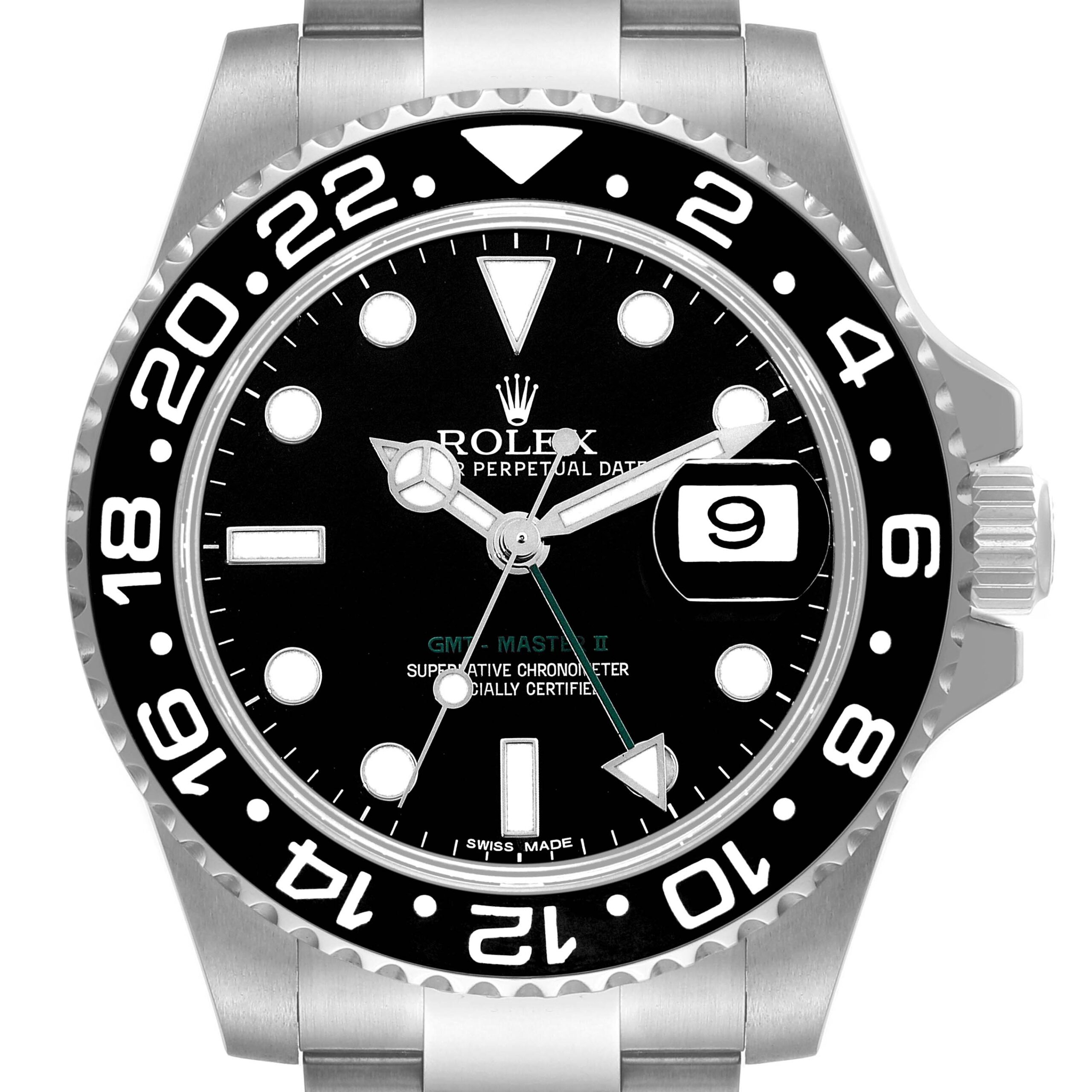 Rolex GMT Master II Black Dial Ceramic Bezel Steel Mens Watch 116710 Box Card