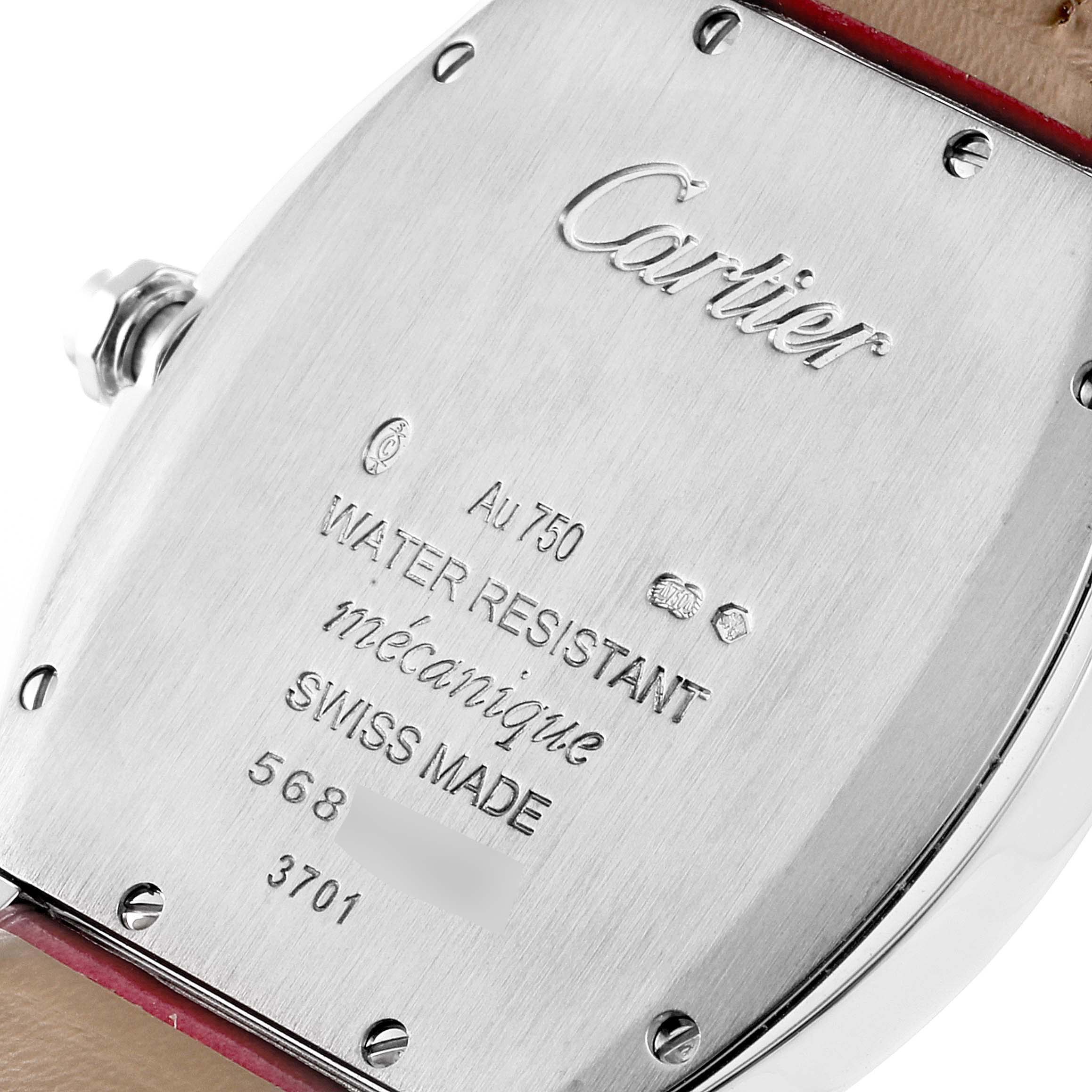 Cartier Tortue 18k White Gold Diamond Ladies Watch WA501009 Box Papers