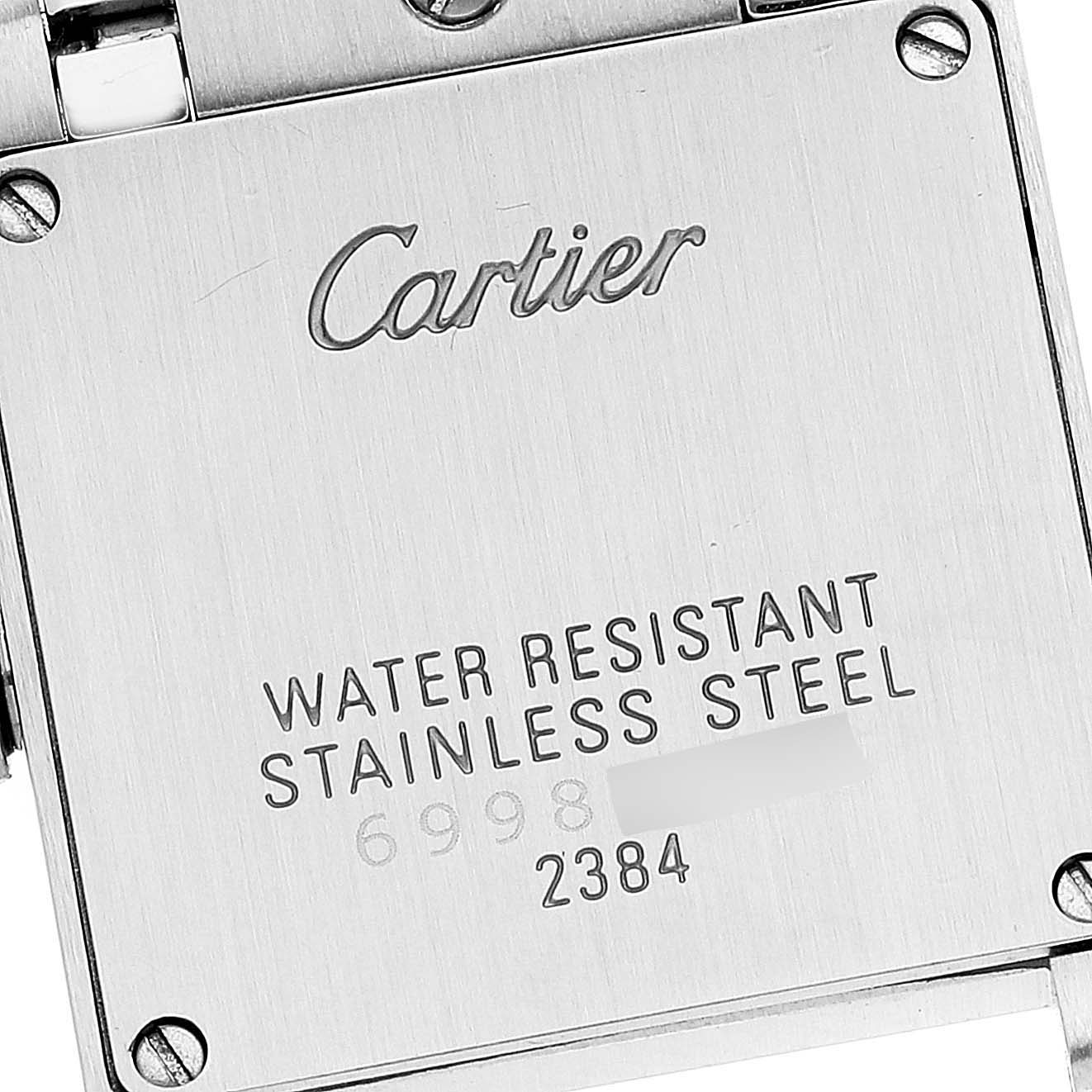 Cartier Tank Francaise Pink Mother of Pearl Steel Ladies Watch W51028Q3