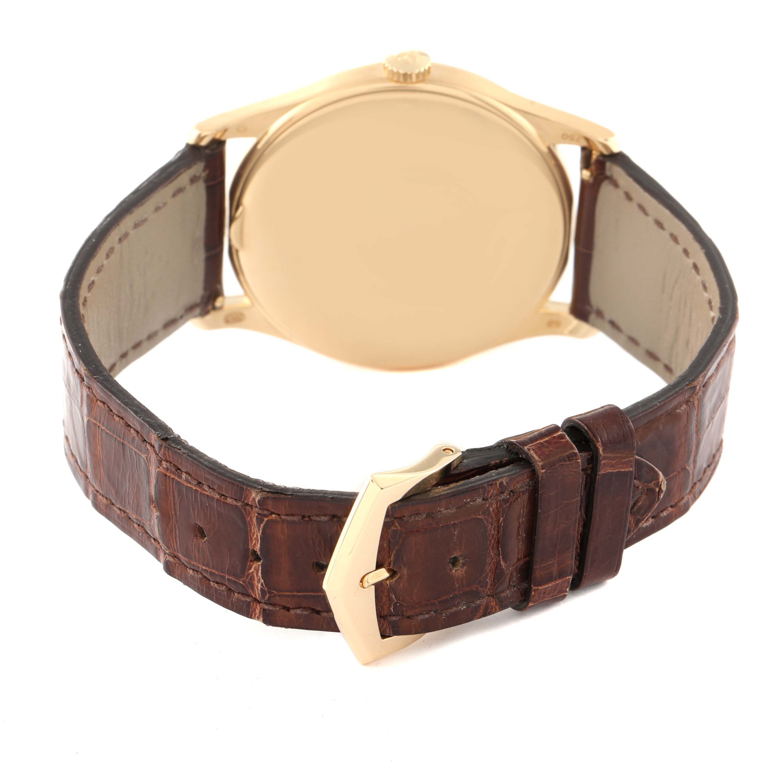 Patek Philippe Calatrava Yellow Gold Silver Dial Mens Watch 5196J