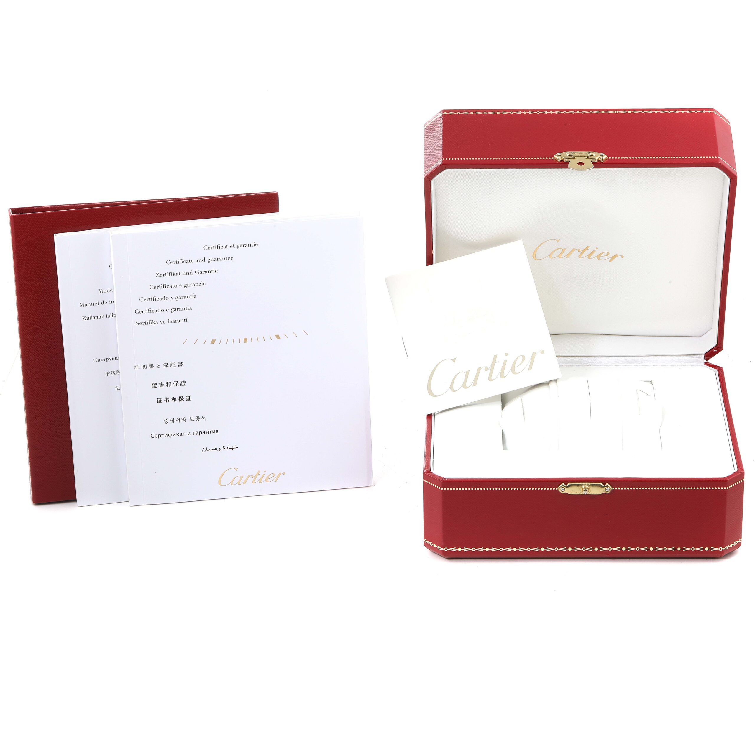 Cartier Calibre Rose Gold Black Dial Rubber Strap Mens Watch W7100052 Box Papers