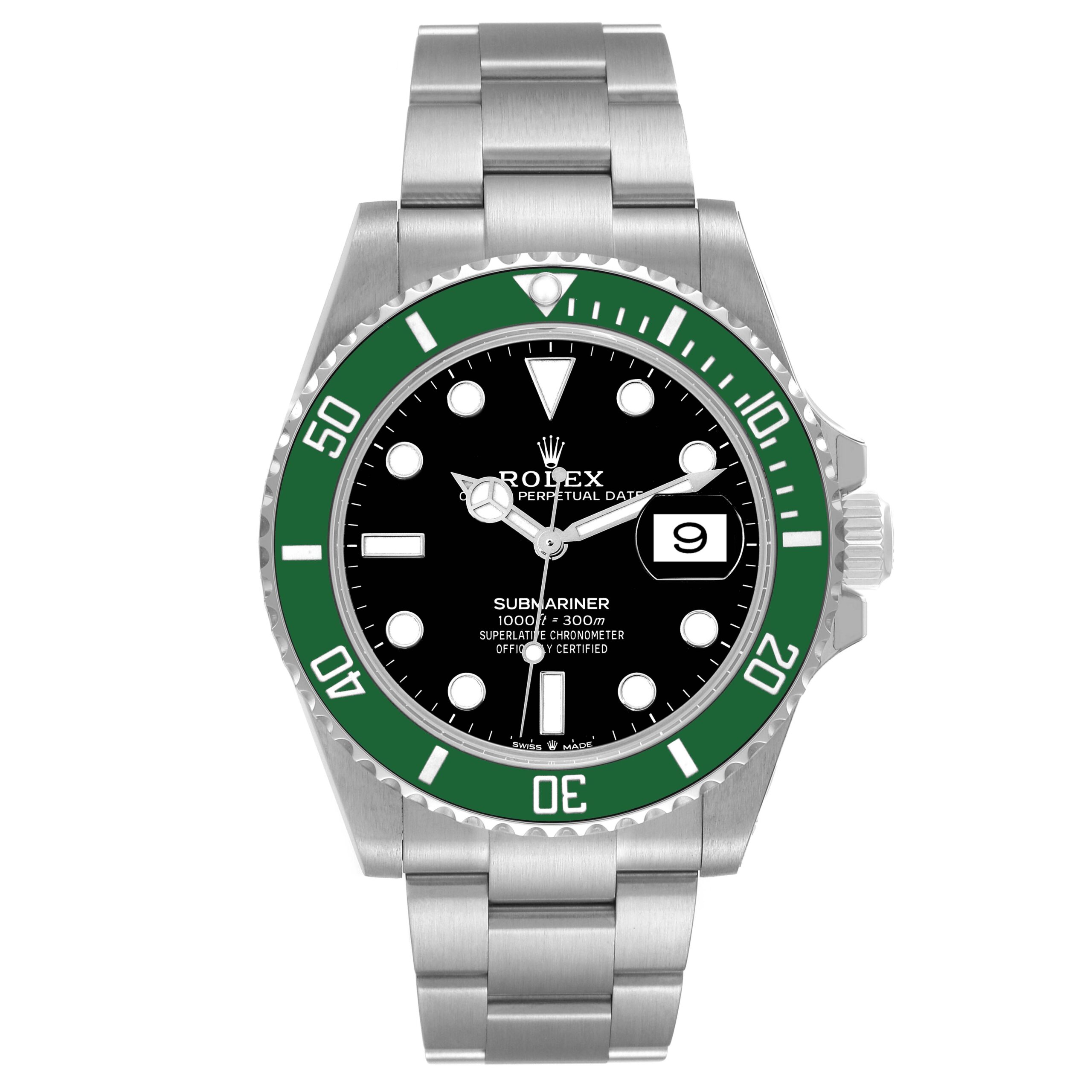Rolex Submariner Kermit Green Ceramic Bezel Mens Watch 126610LV Box Card