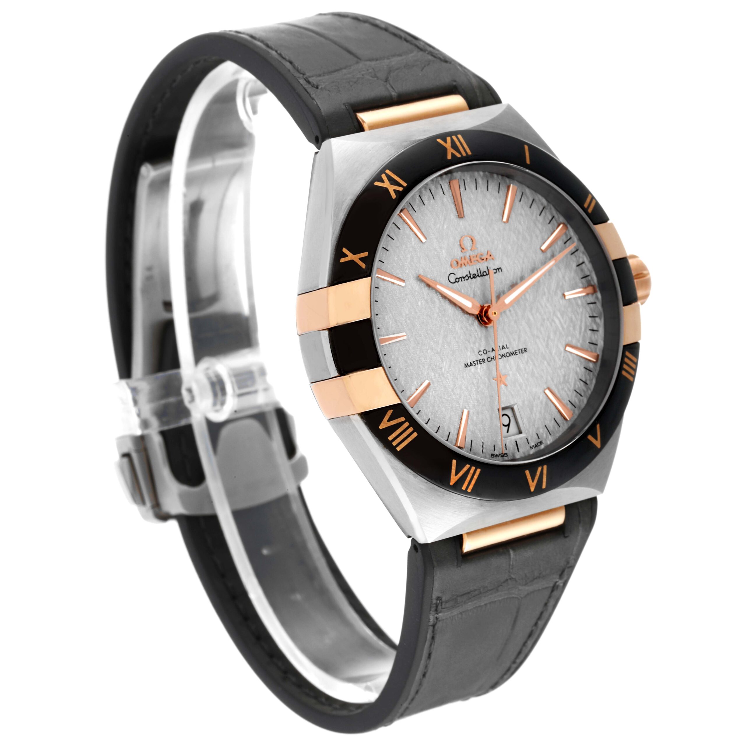 Omega Constellation 41mm Steel Rose Gold Mens Watch 131.23.41.21.06.001 Box Card