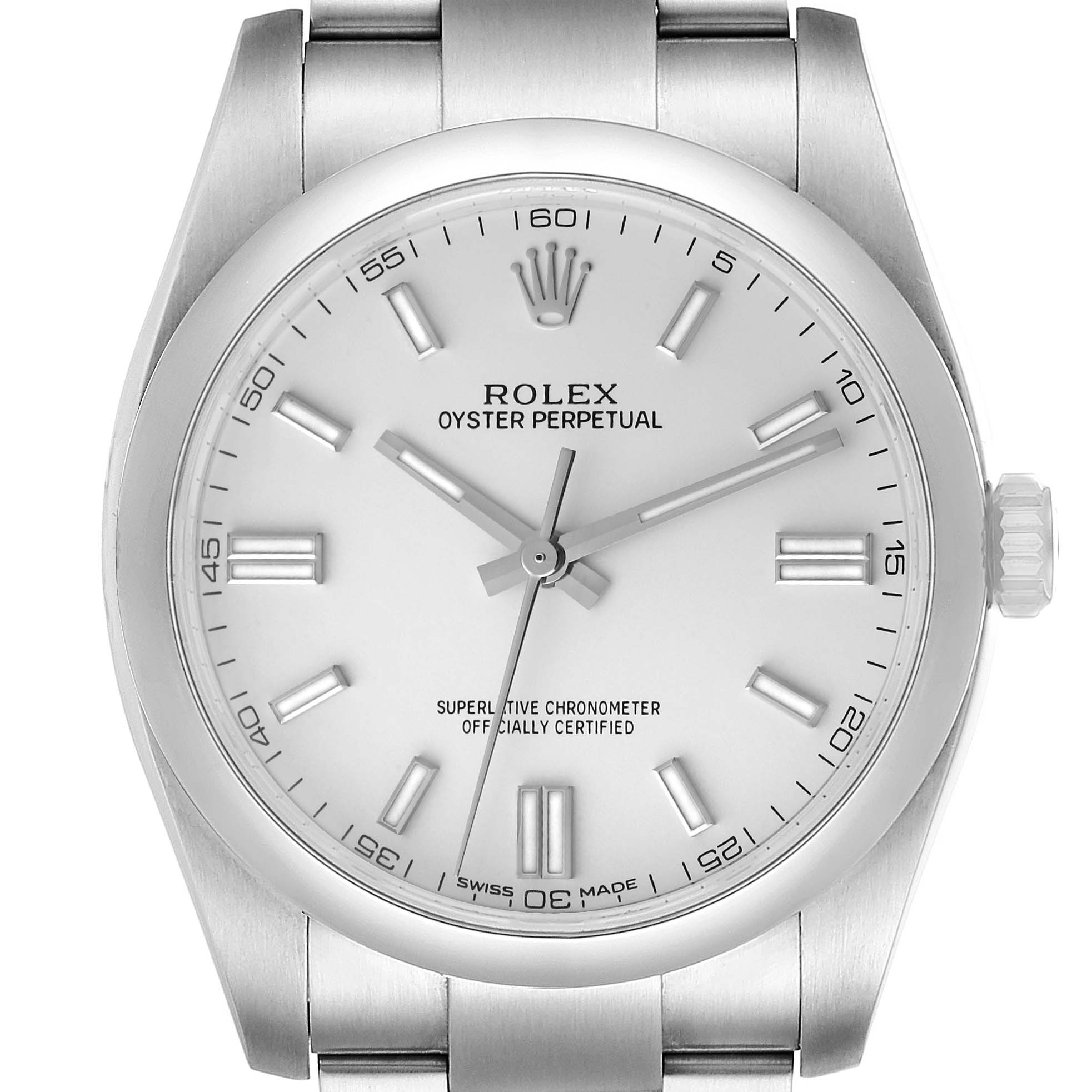 Rolex Oyster Perpetual 36 Silver Dial Steel Mens Watch 116000
