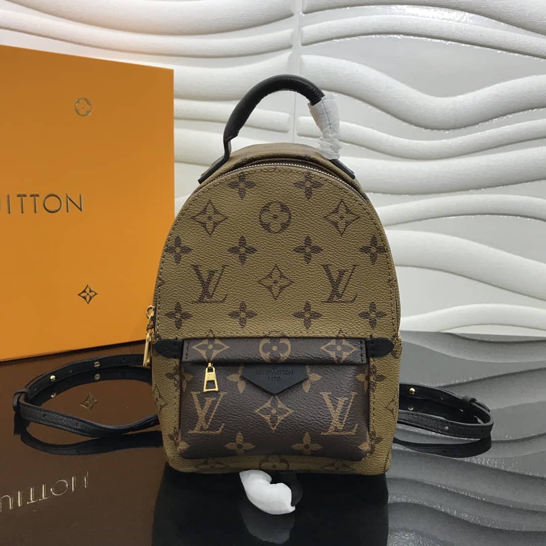 LV Backpack Replica Palm Spring Mini  Monogram Reverse Canvas Yellow M44872
