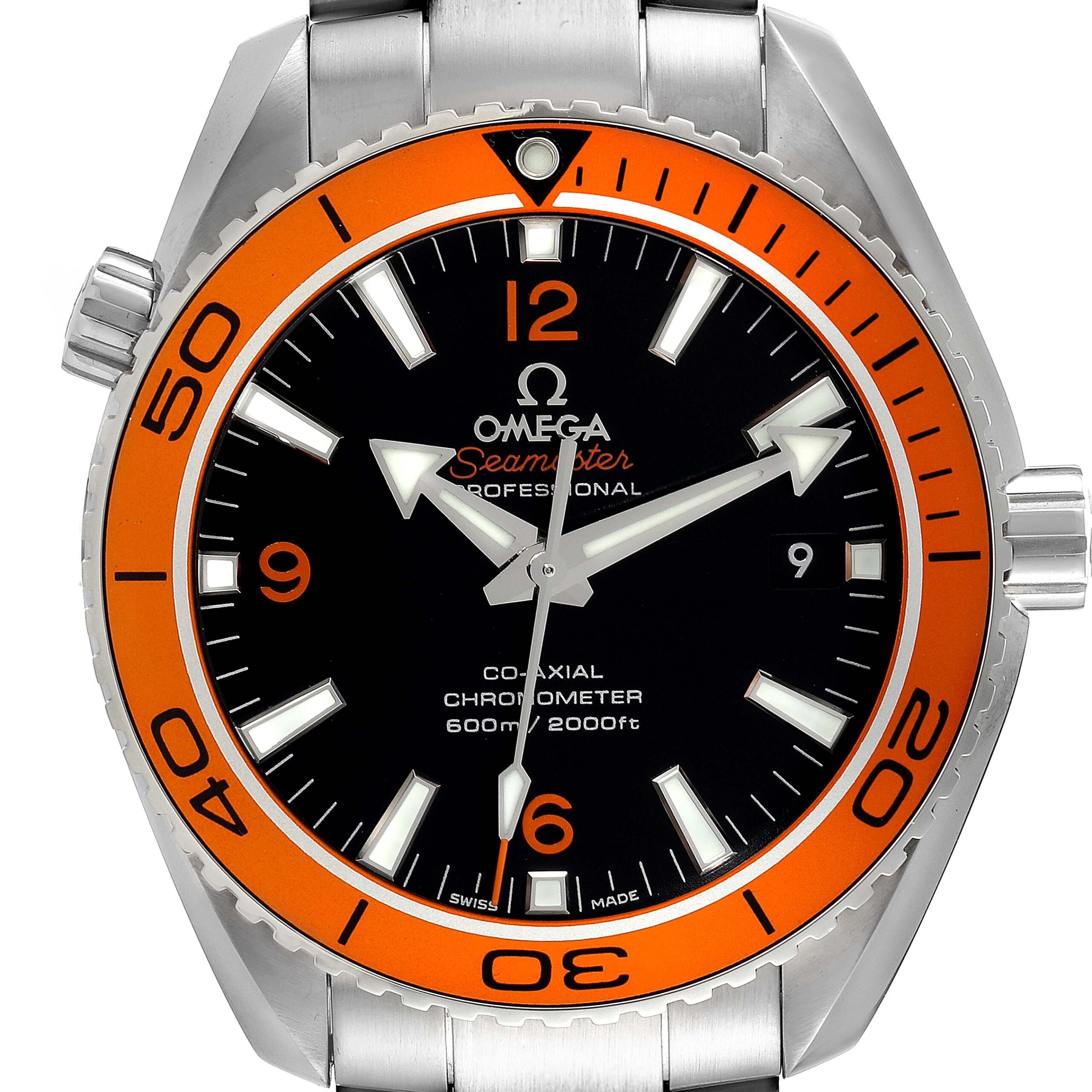 Omega Seamaster Planet Ocean Orange Bezel Watch 232.30.42.21.01.002 Box Card