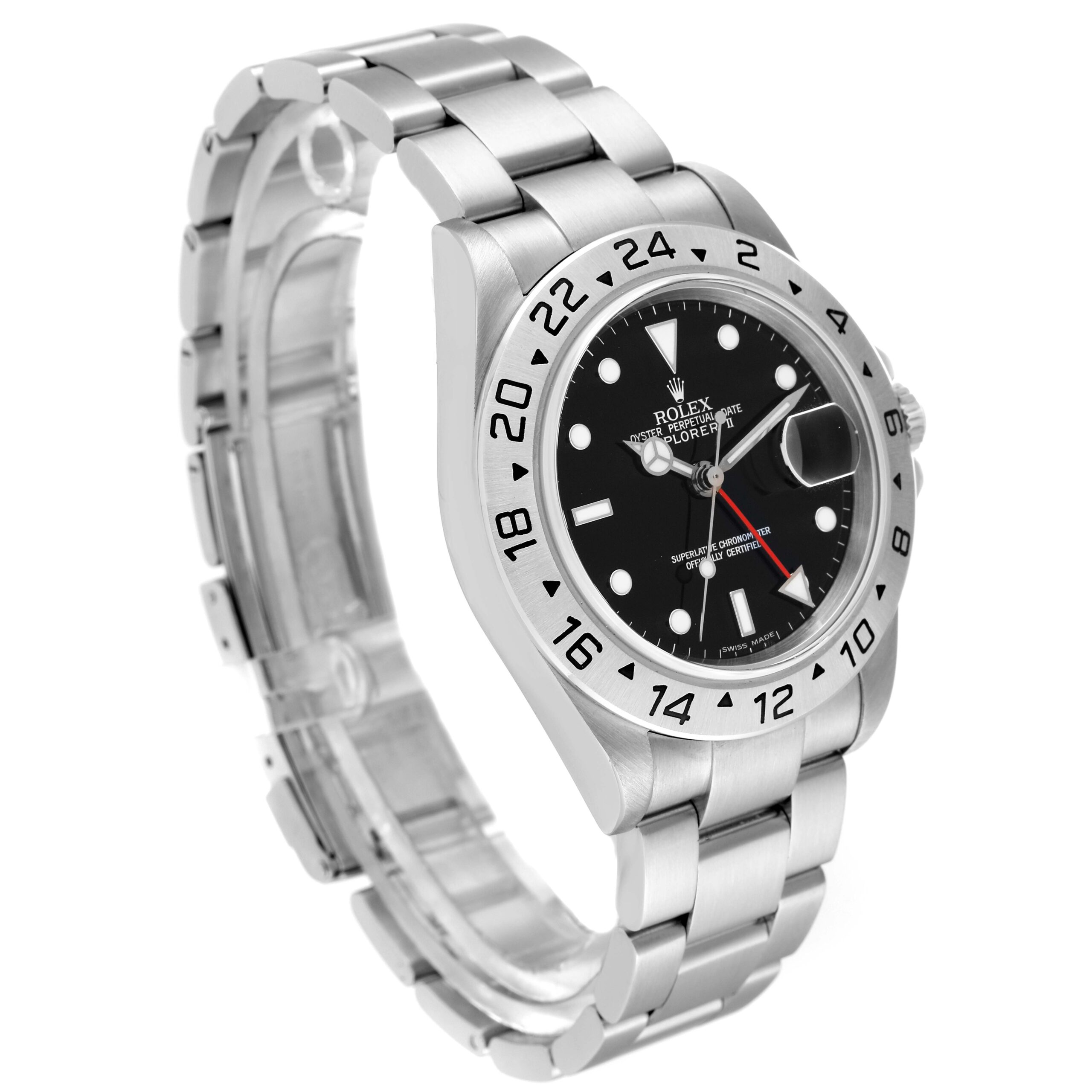 Rolex Explorer II Black Dial Steel Mens Watch 16570 Box Papers