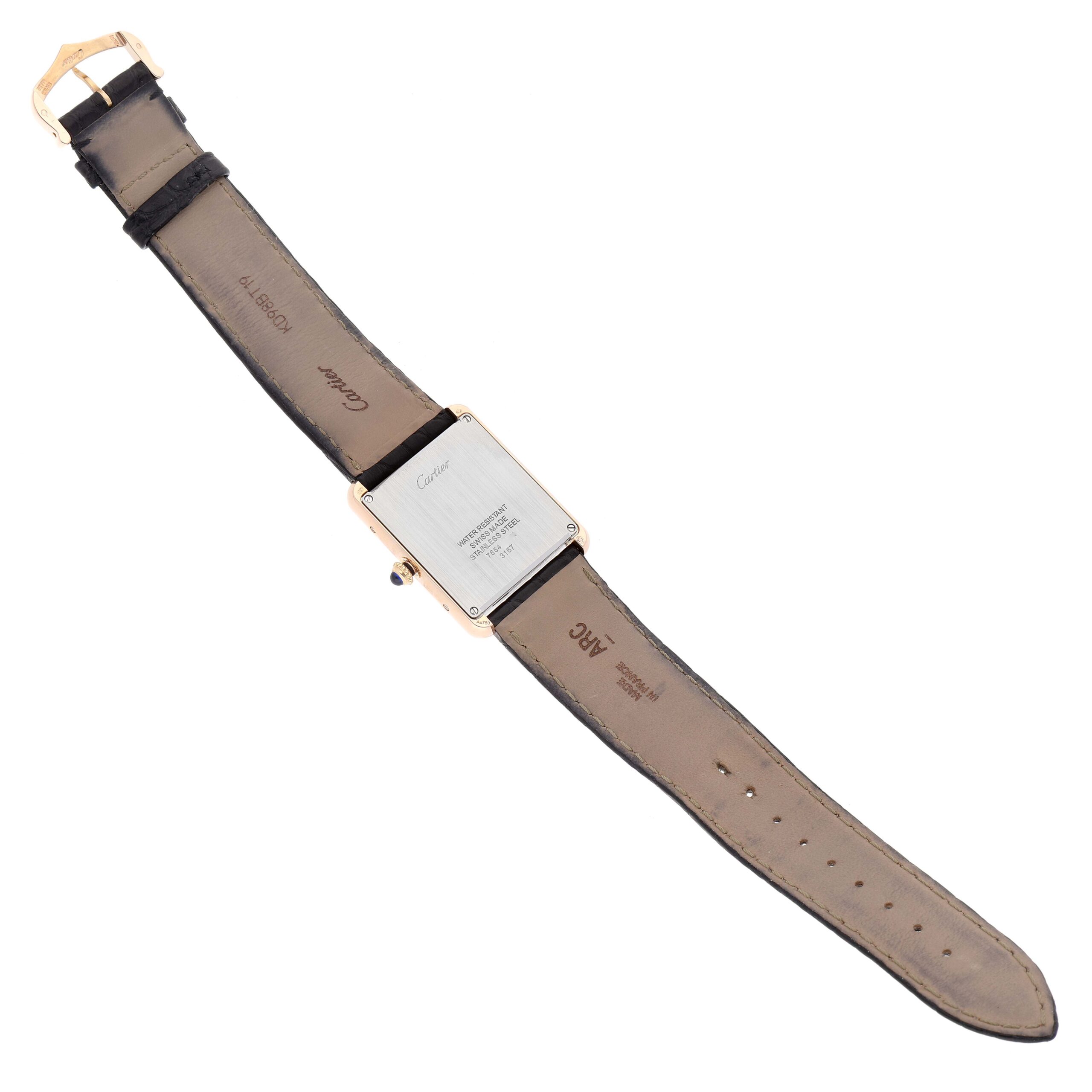 Cartier Tank Solo Large Rose Gold Steel Brown Strap Mens Watch W5200025