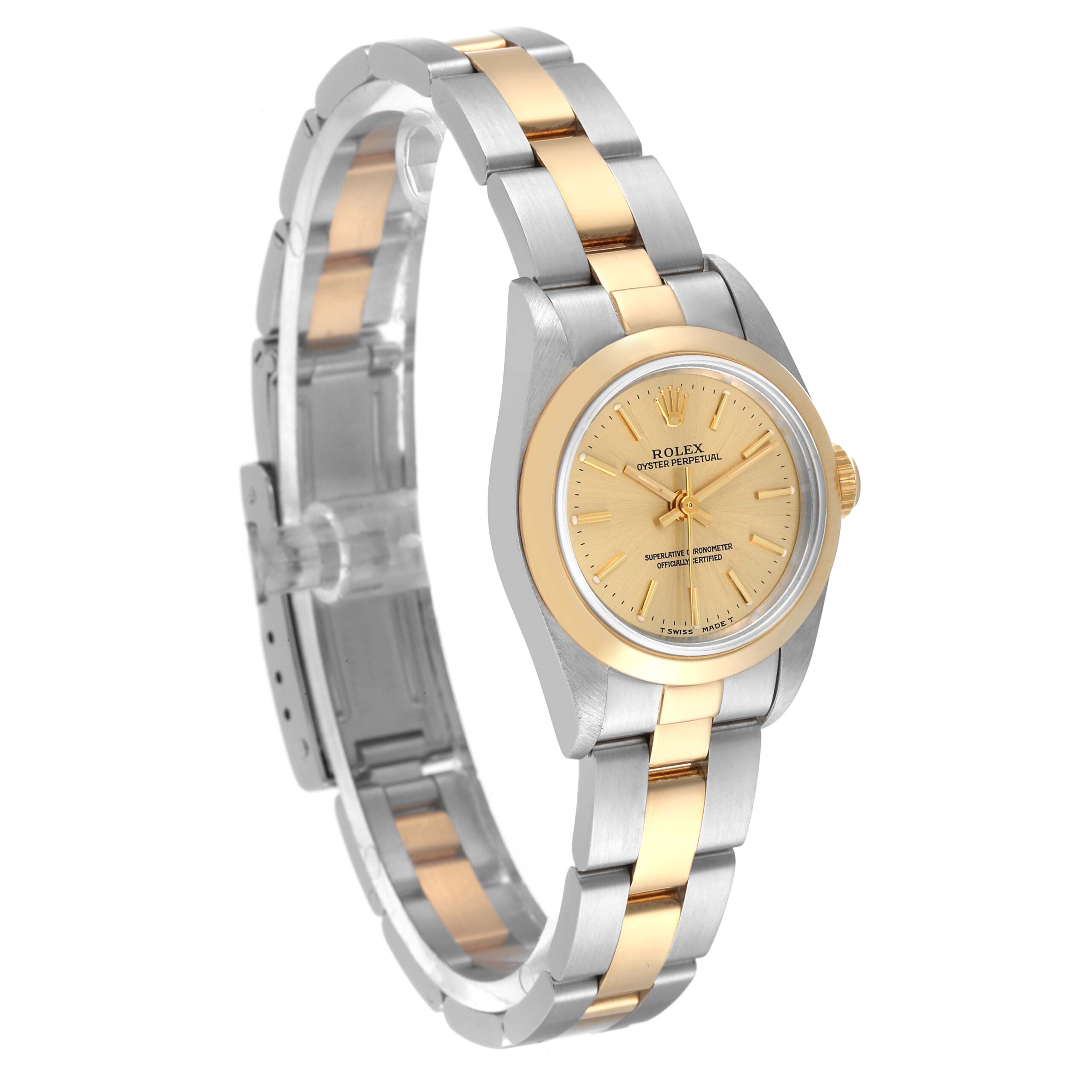 Rolex Oyster Perpetual NonDate Steel Yellow Gold Ladies Watch 67183