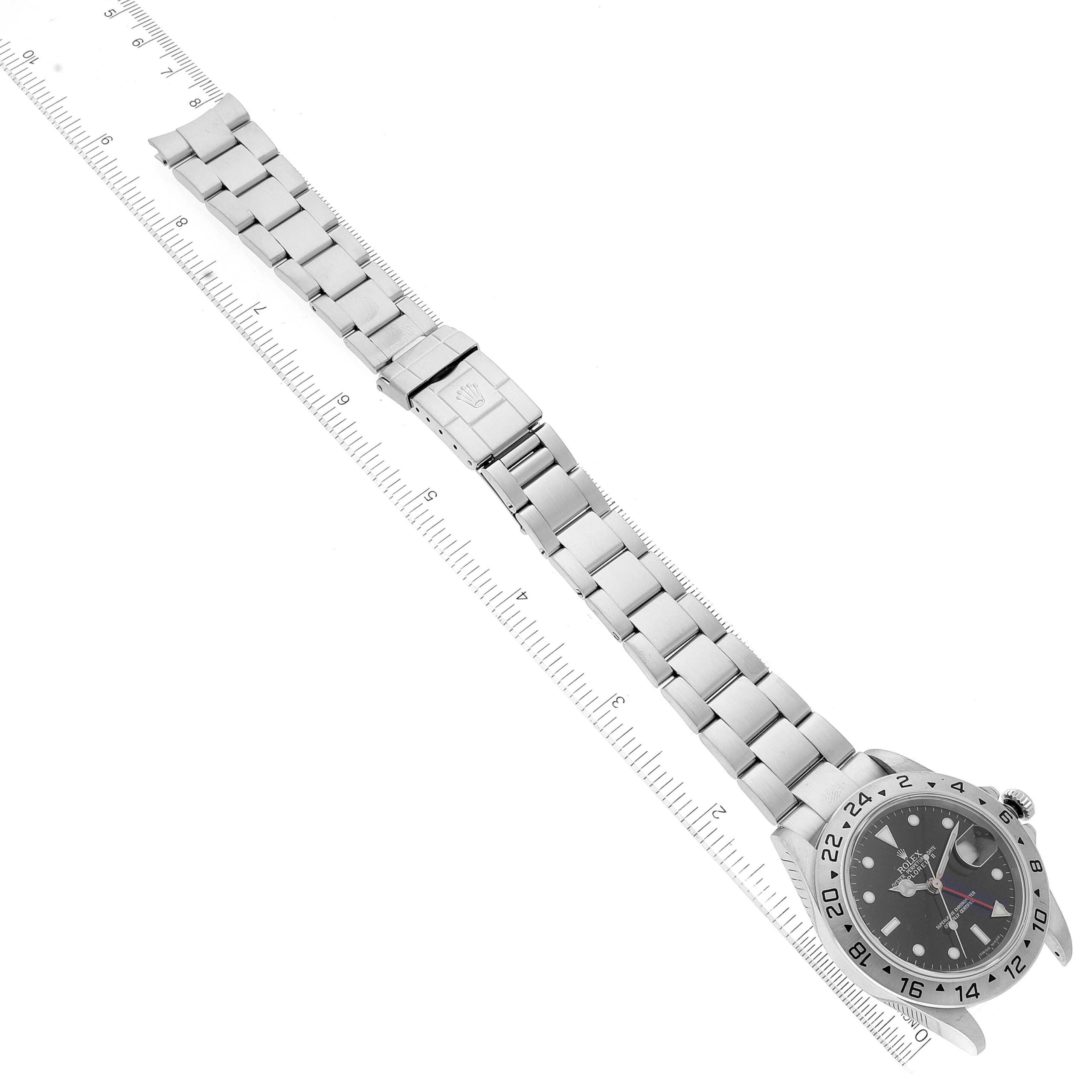 Rolex Explorer II Black Dial Steel Mens Watch 16570 Box Papers