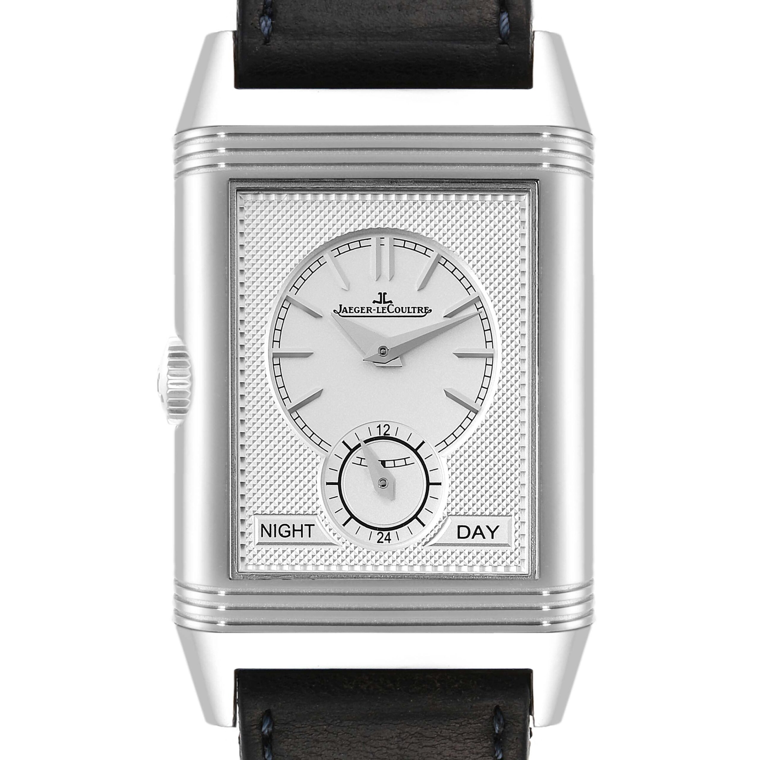 Jaeger LeCoultre Reverso Tribute Duoface Day Night Watch 215.8.D4 Q3988482 Box Papers