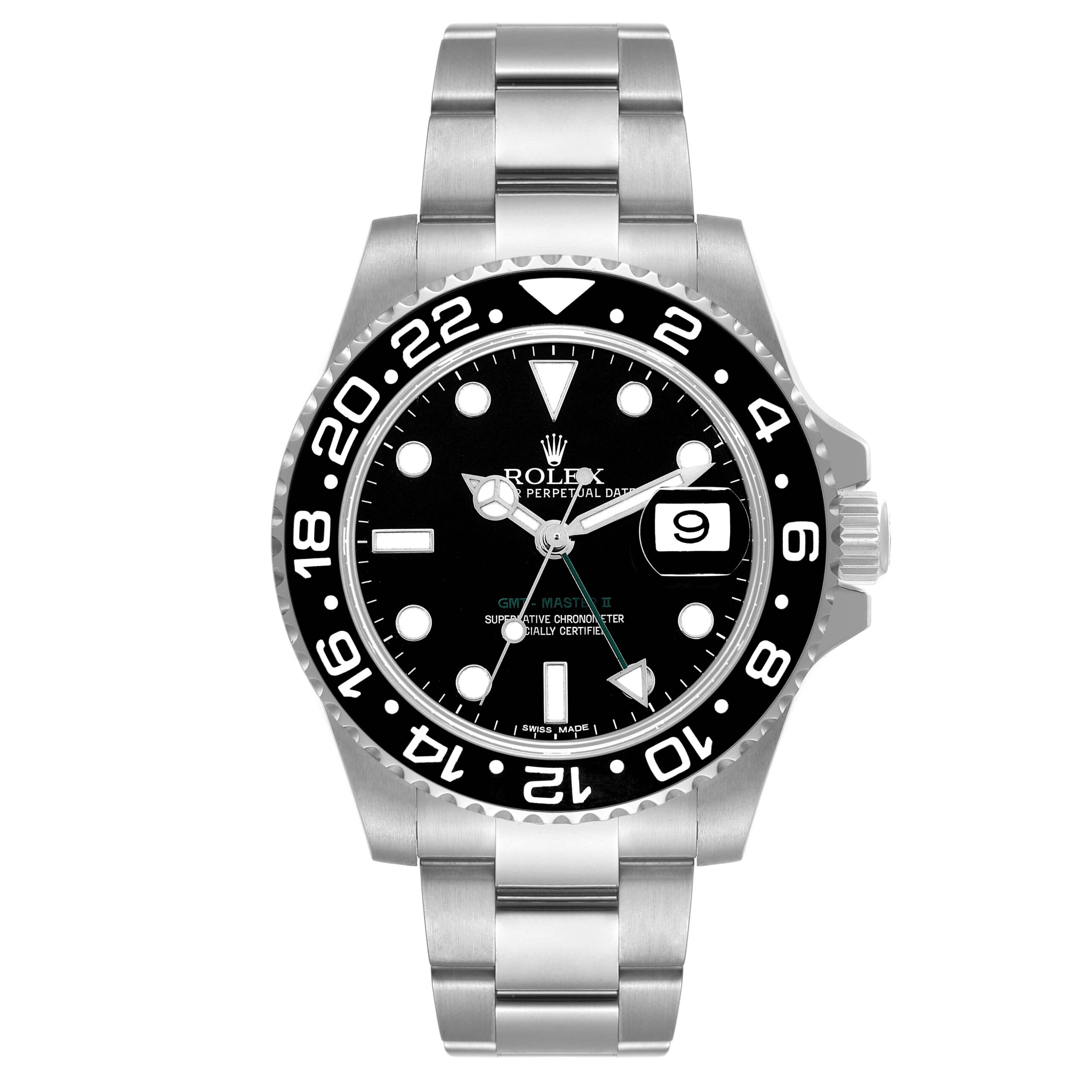 Rolex GMT Master II Black Dial Ceramic Bezel Steel Mens Watch 116710 Box Card