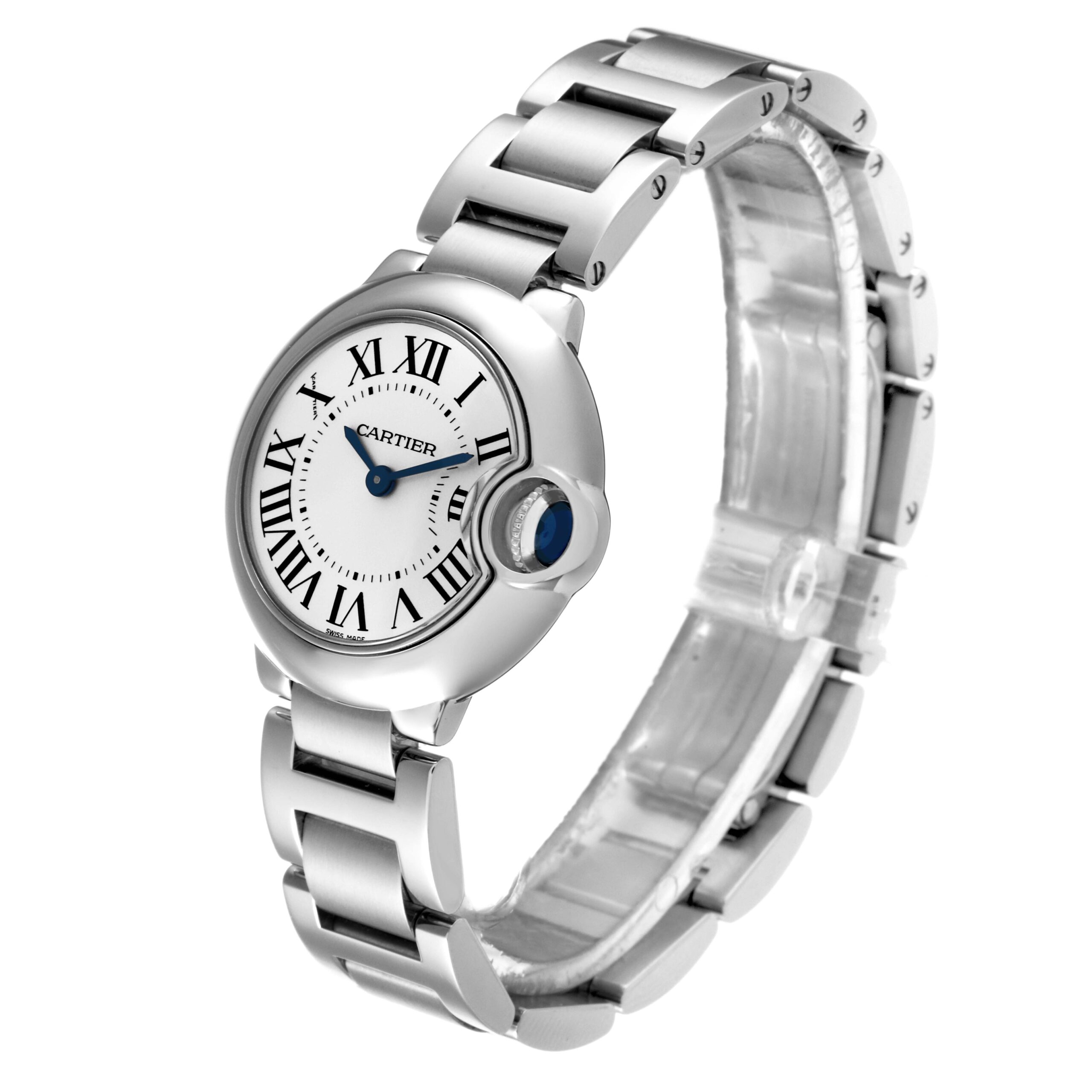 Cartier Ballon Bleu Silver Dial Quartz Steel Ladies Watch W69010Z4