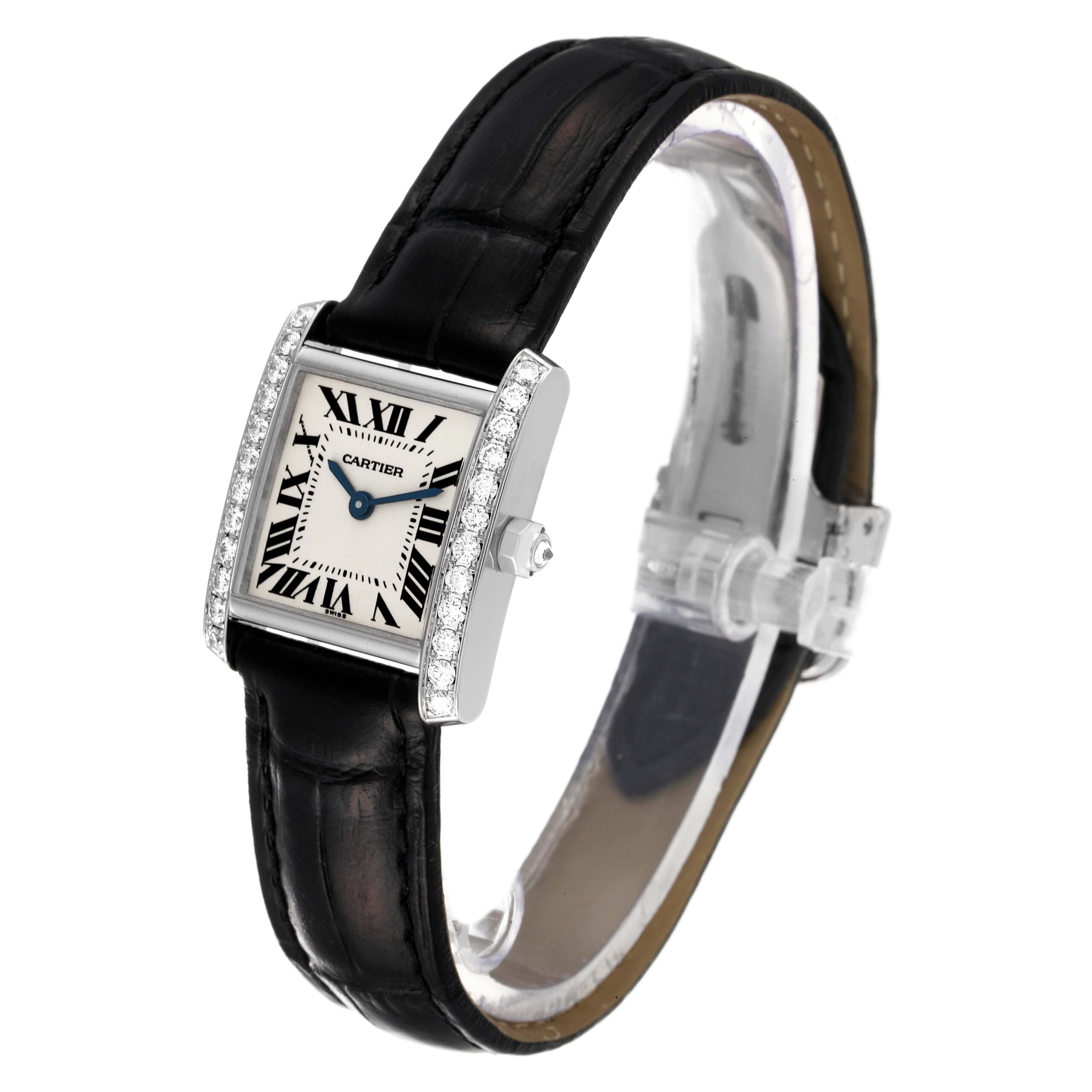 Cartier Tank Francaise White Gold Diamond Ladies Watch WE100251
