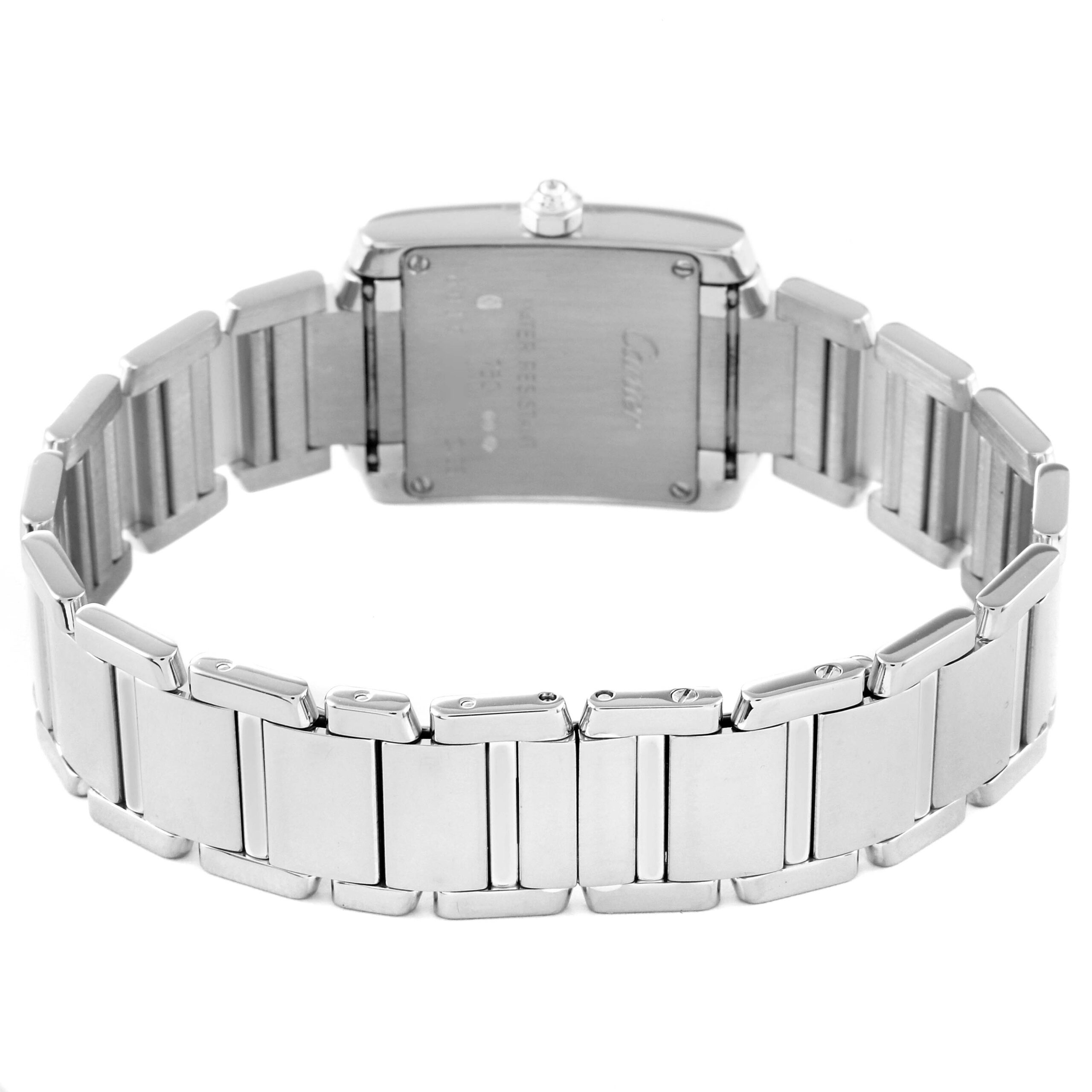 Cartier Tank Francaise White Gold Diamond Ladies Watch WE1002S3