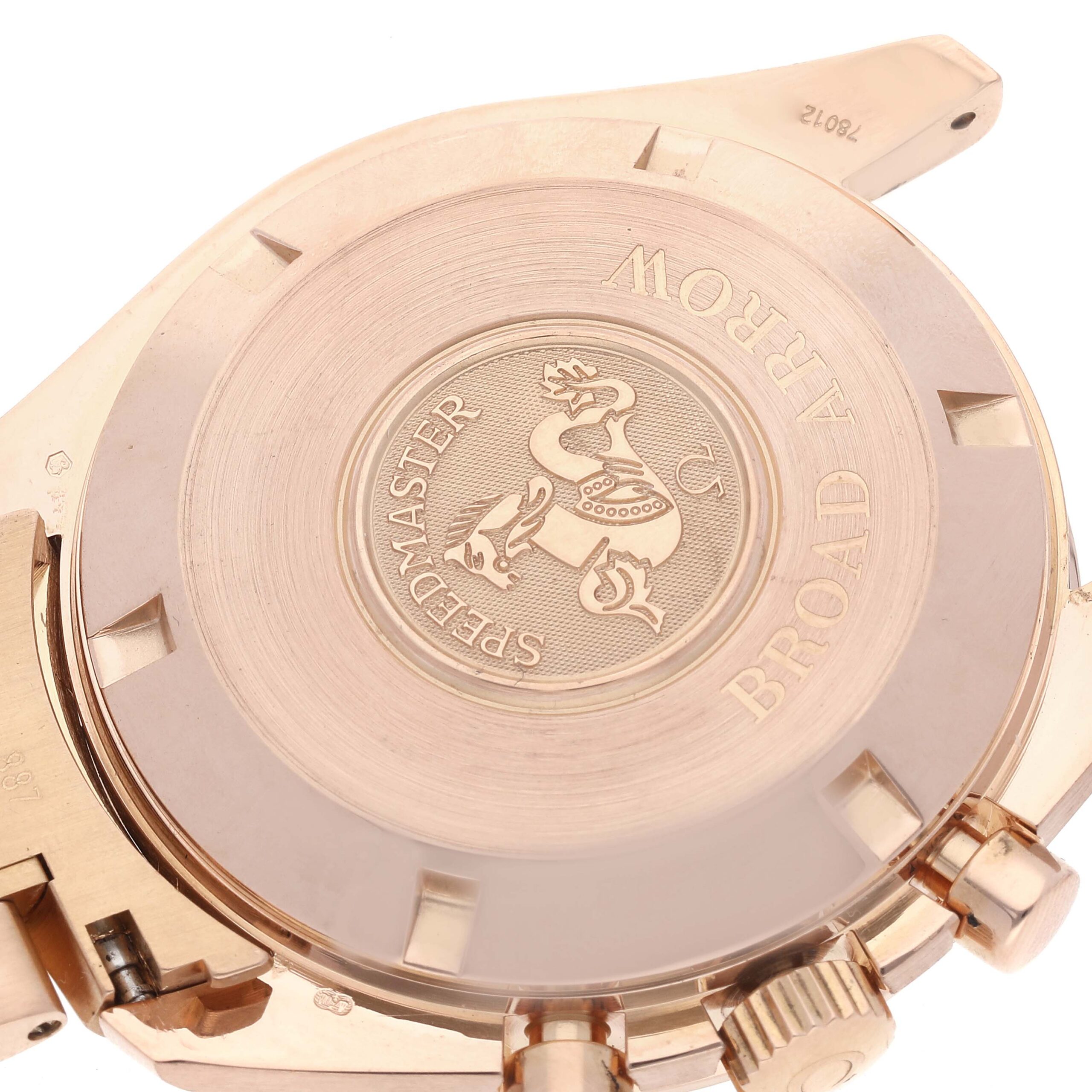 Omega Speedmaster Broad Arrow Rose Gold Mens Watch 3653.80.33