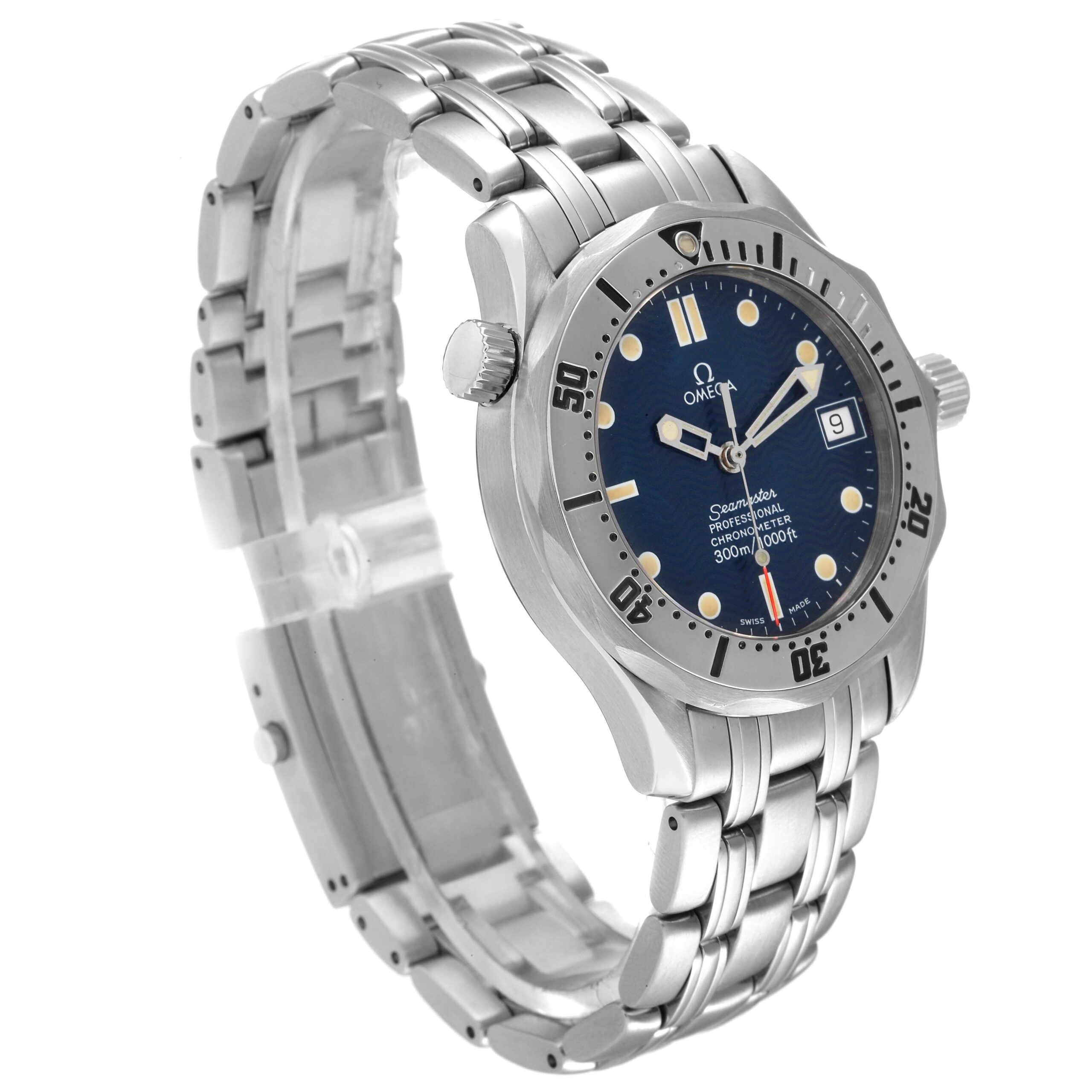 Omega Seamaster Midsize 36 Blue Dial Steel Mens Watch 2552.80.00 Card