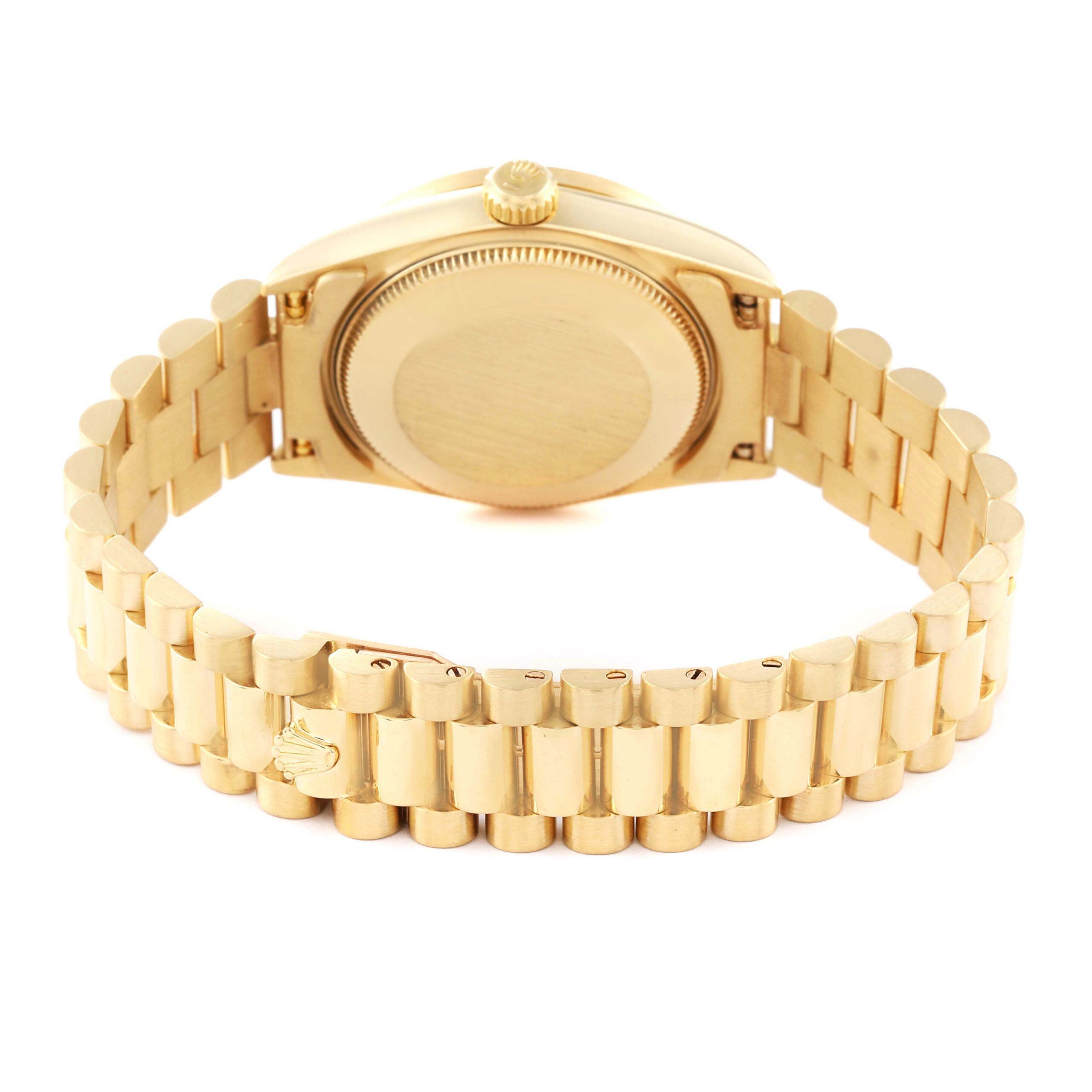 Rolex Datejust President Midsize Yellow Gold Diamond Bezel Ladies Watch 68158