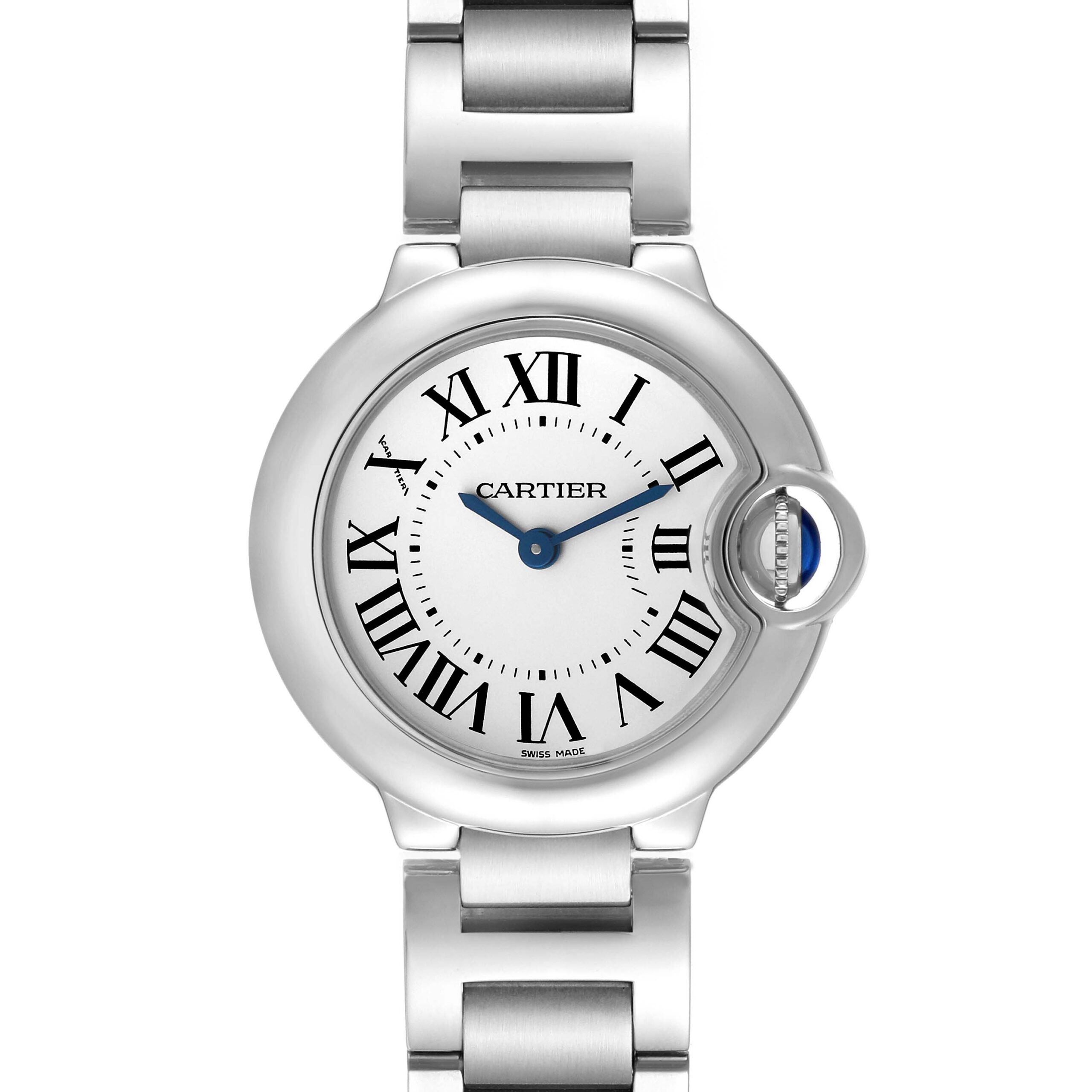 Cartier Ballon Bleu Silver Dial Quartz Steel Ladies Watch W69010Z4