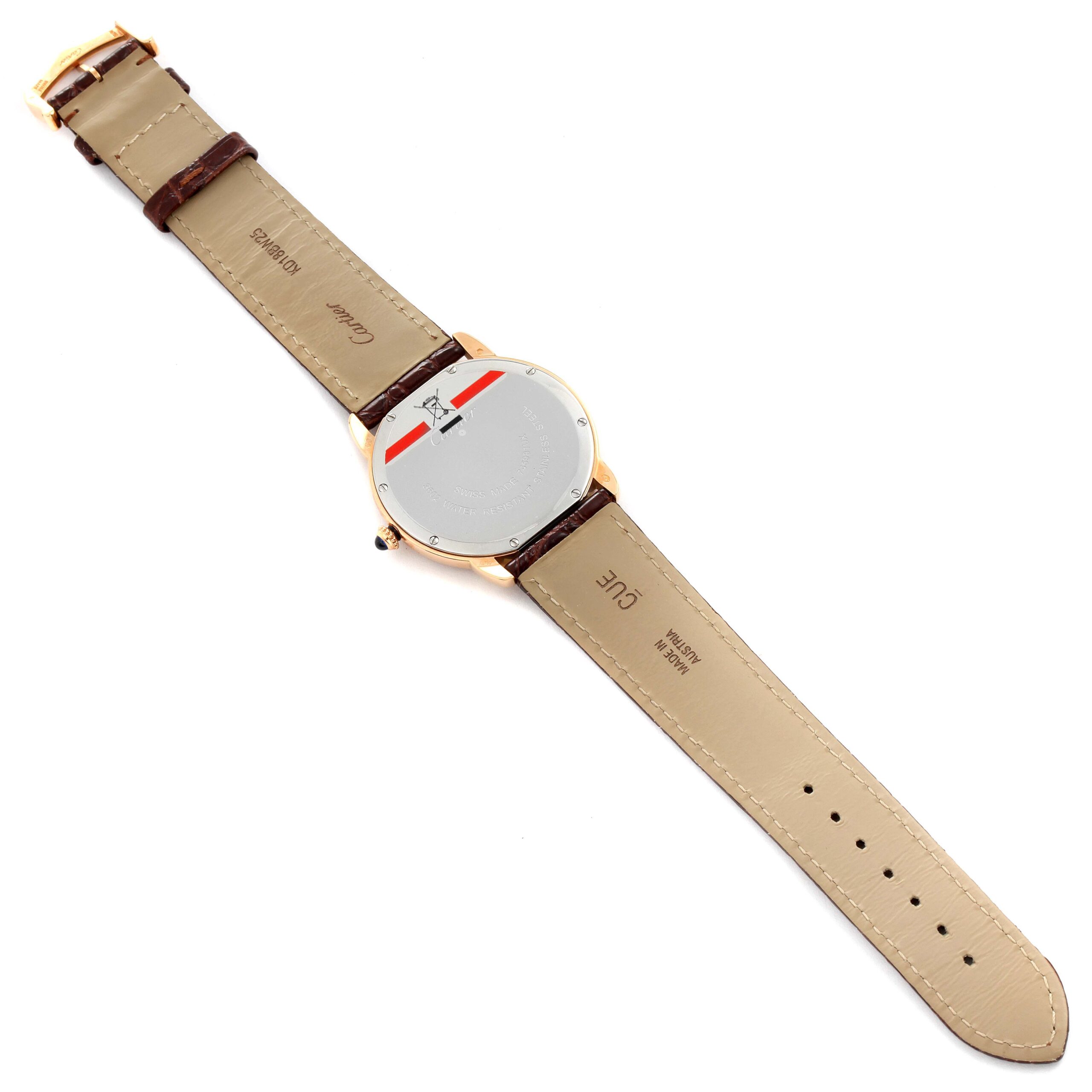 Cartier Ronde Solo Large Rose Gold Steel Mens Watch W6701008