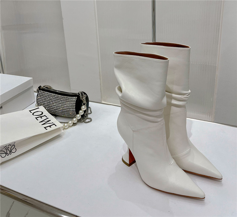 amina muaddi leather ankle boots