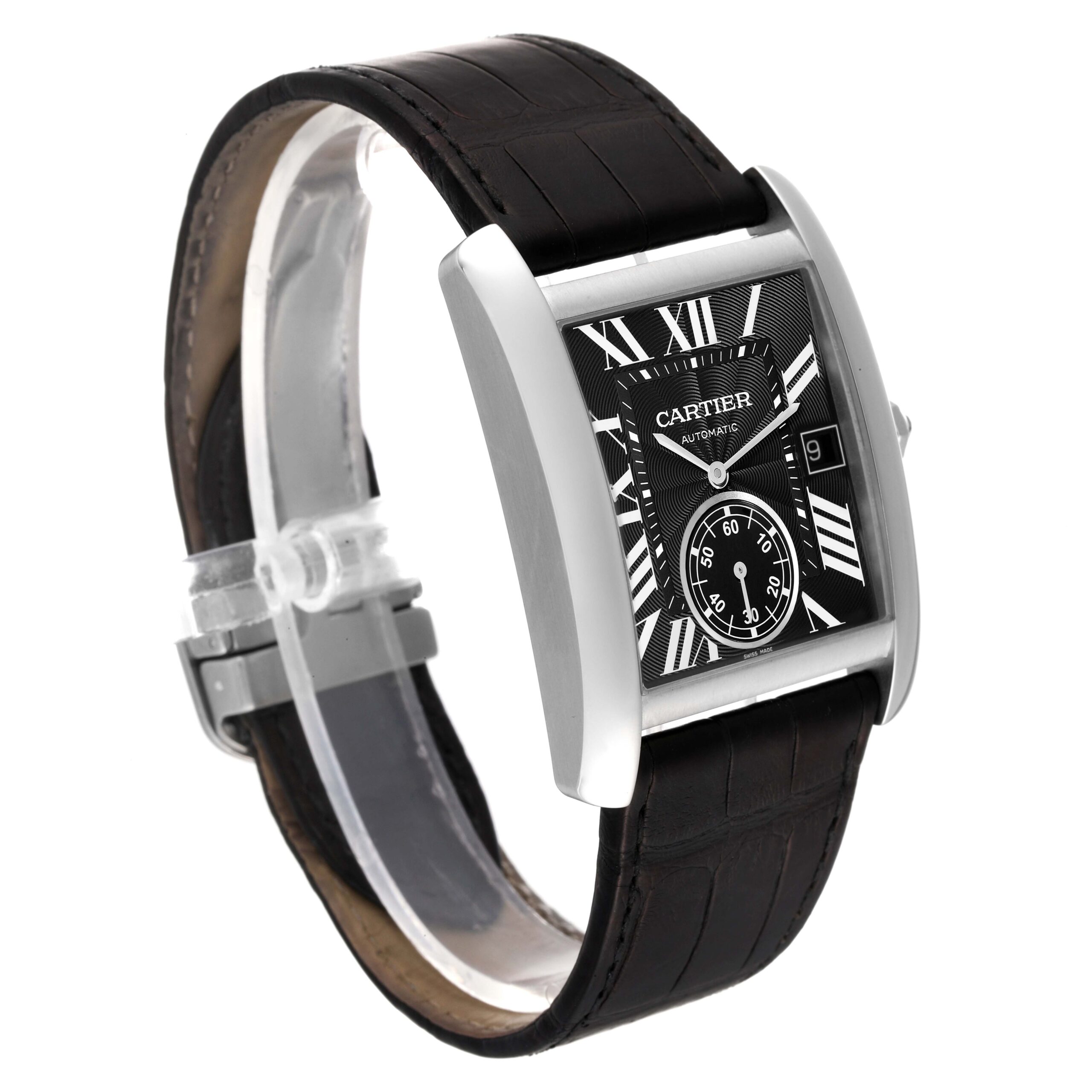 Cartier Tank MC Black Dial Automatic Mens Watch W5330004 Box Papers