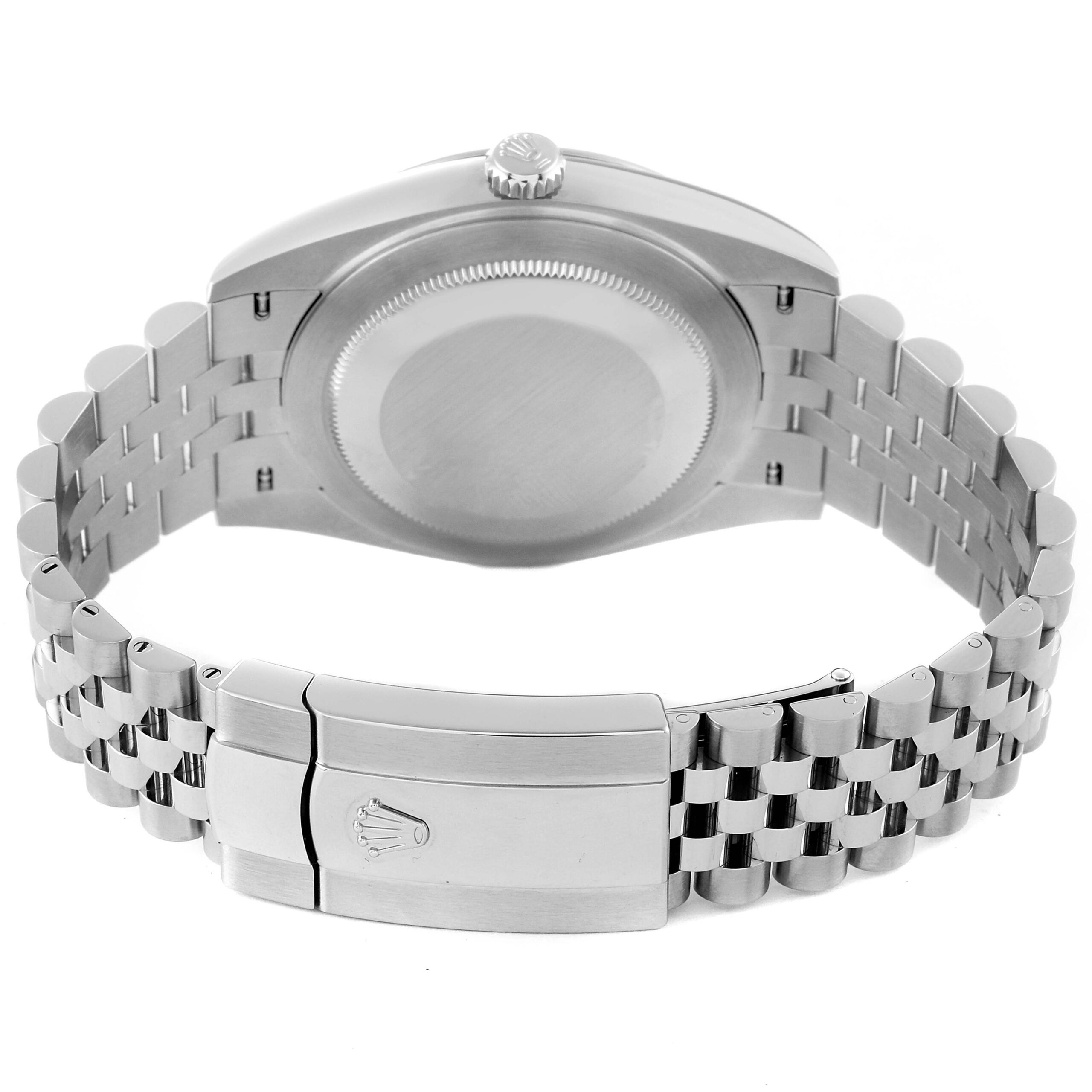 Rolex Datejust 41 Black Dial Steel Smooth Bezel Mens Watch 126300 Unworn