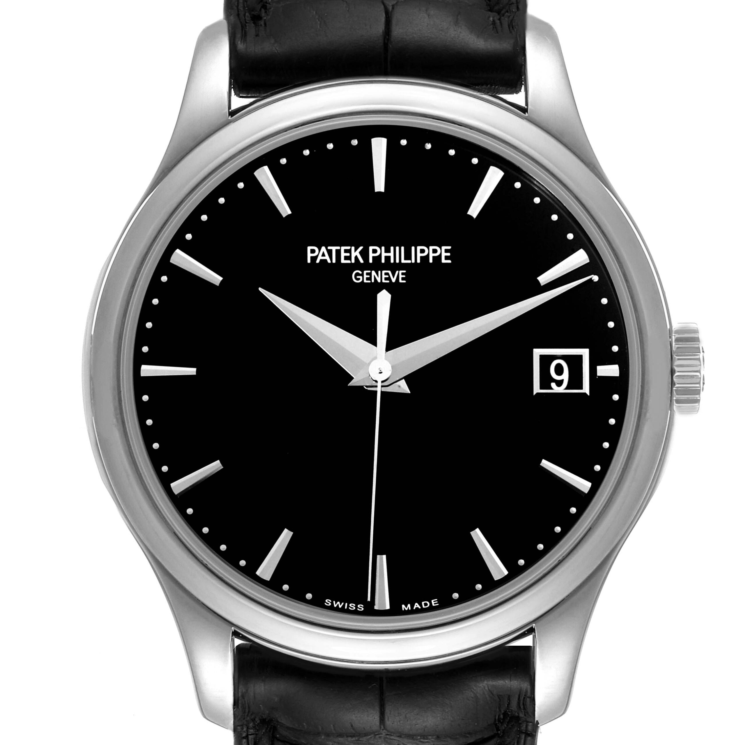 Patek Philippe Calatrava Hunter Case White Gold Mens Watch 5227 Papers