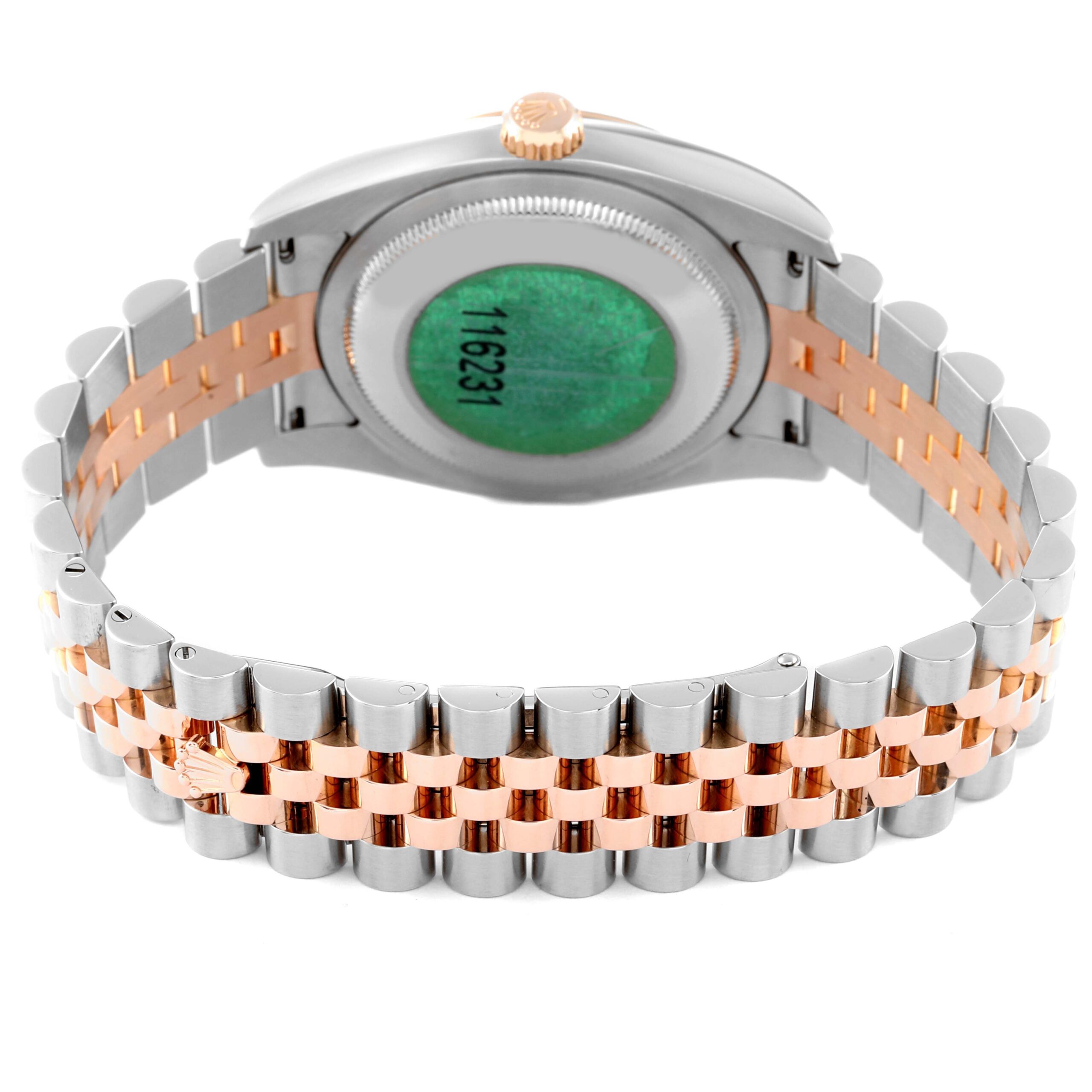 Rolex Datejust Steel Rose Gold Diamond Mens Watch 116231