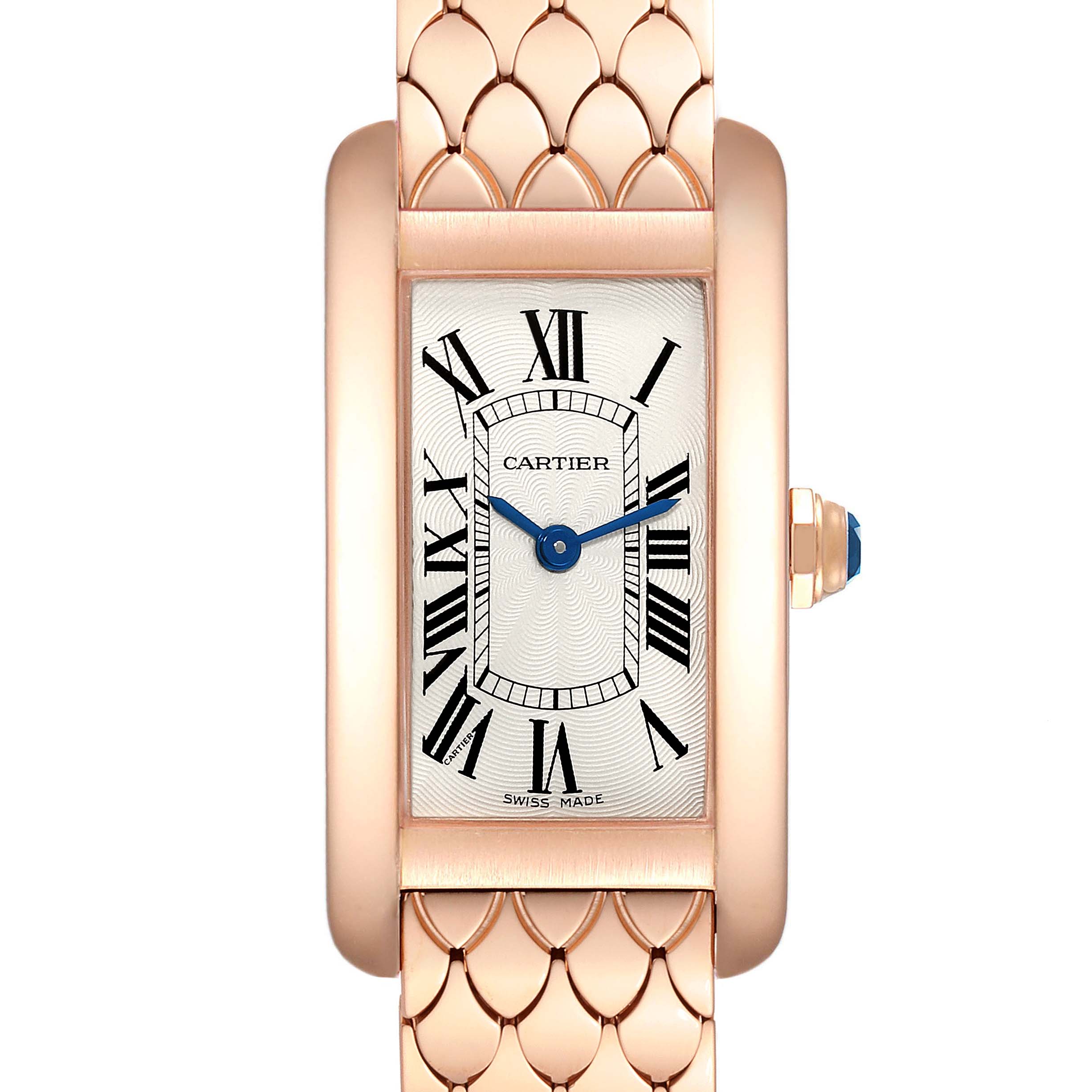 Cartier Tank Americaine 18K Rose Gold Ladies Watch W2620031 Box Papers
