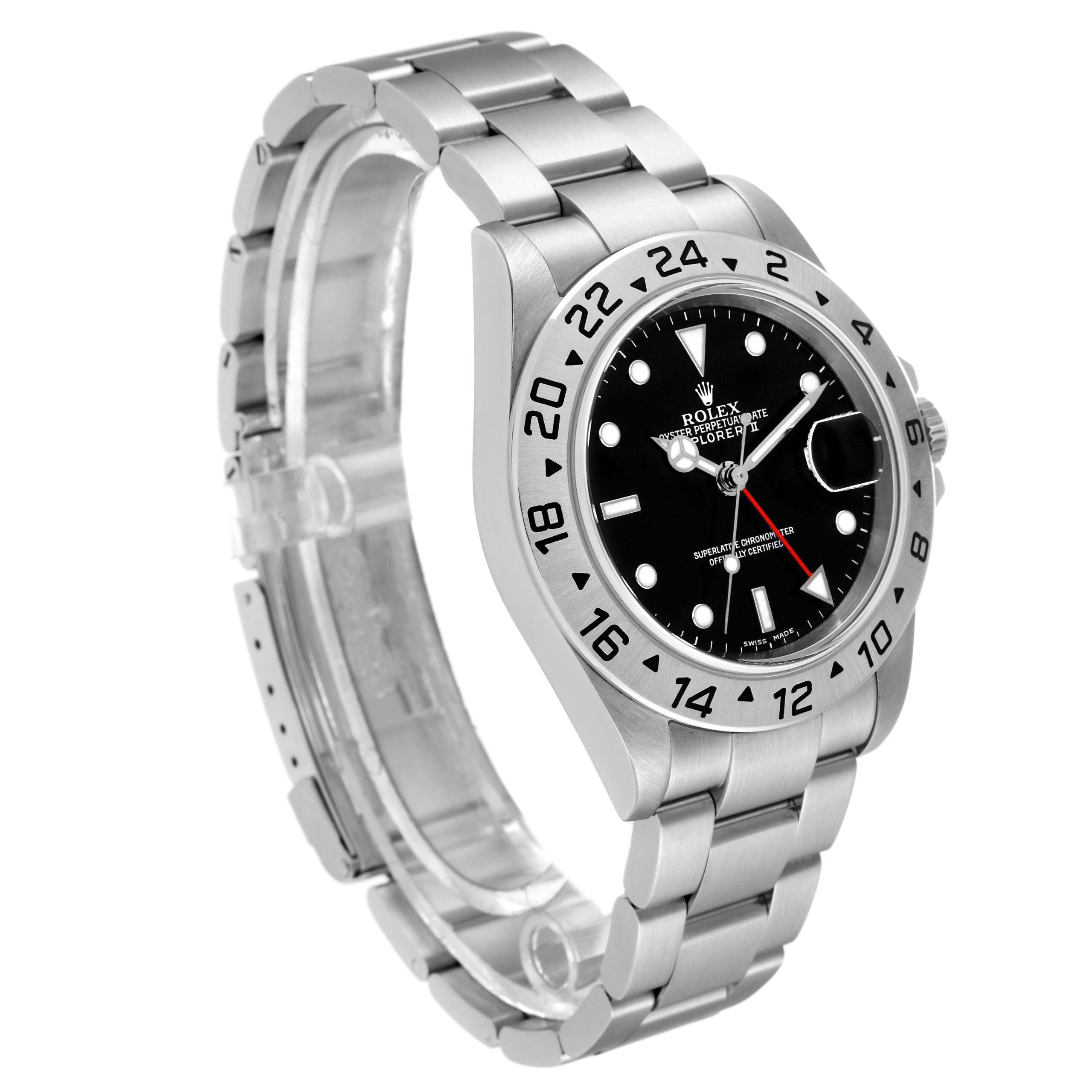 Rolex Explorer II Black Dial Steel Mens Watch 16570 Box Papers