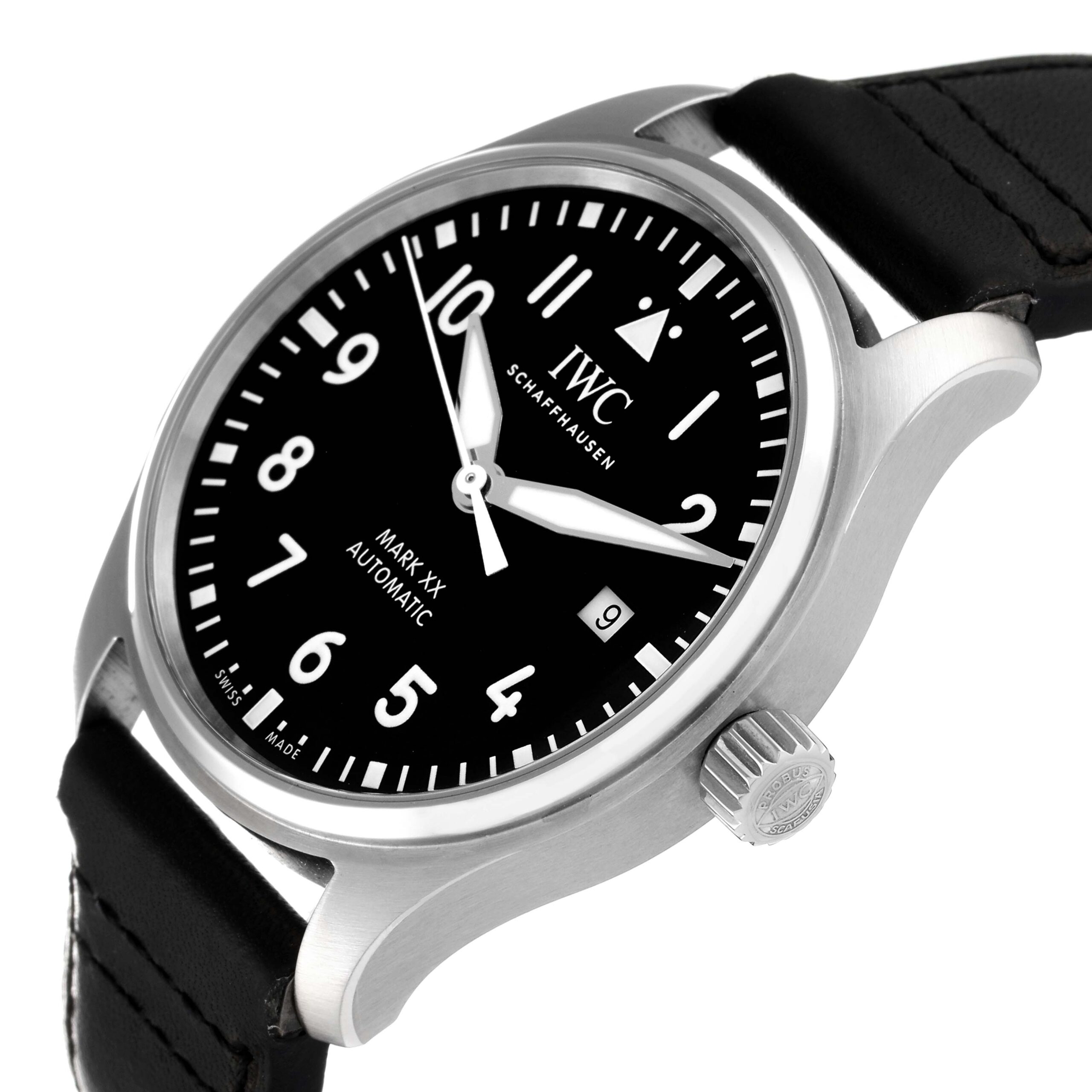 IWC Pilot Mark XX Black Dial Steel Mens Watch IW328201 Box Card