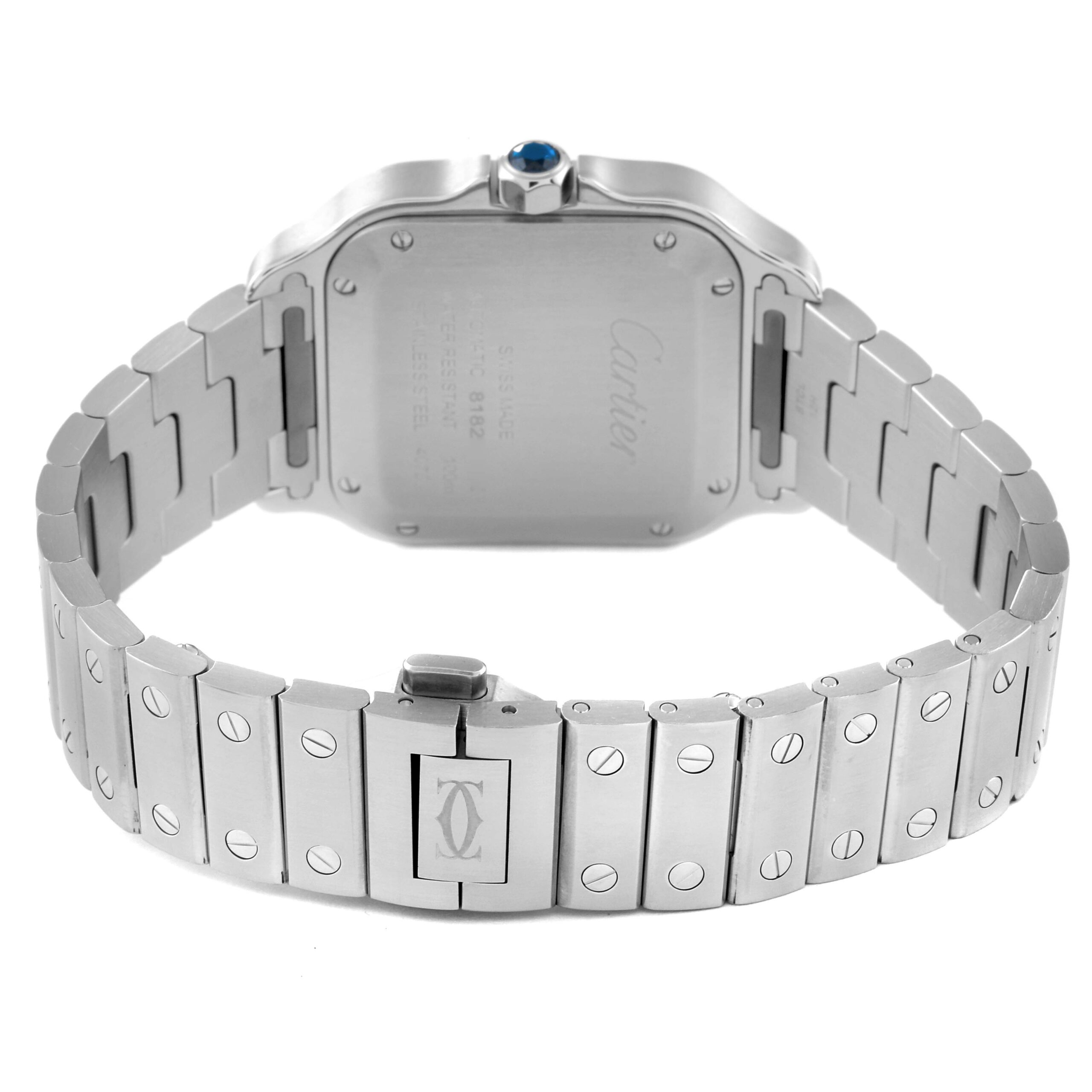Cartier Santos Silver Dial Medium Steel Mens Watch WSSA0029 Box Card