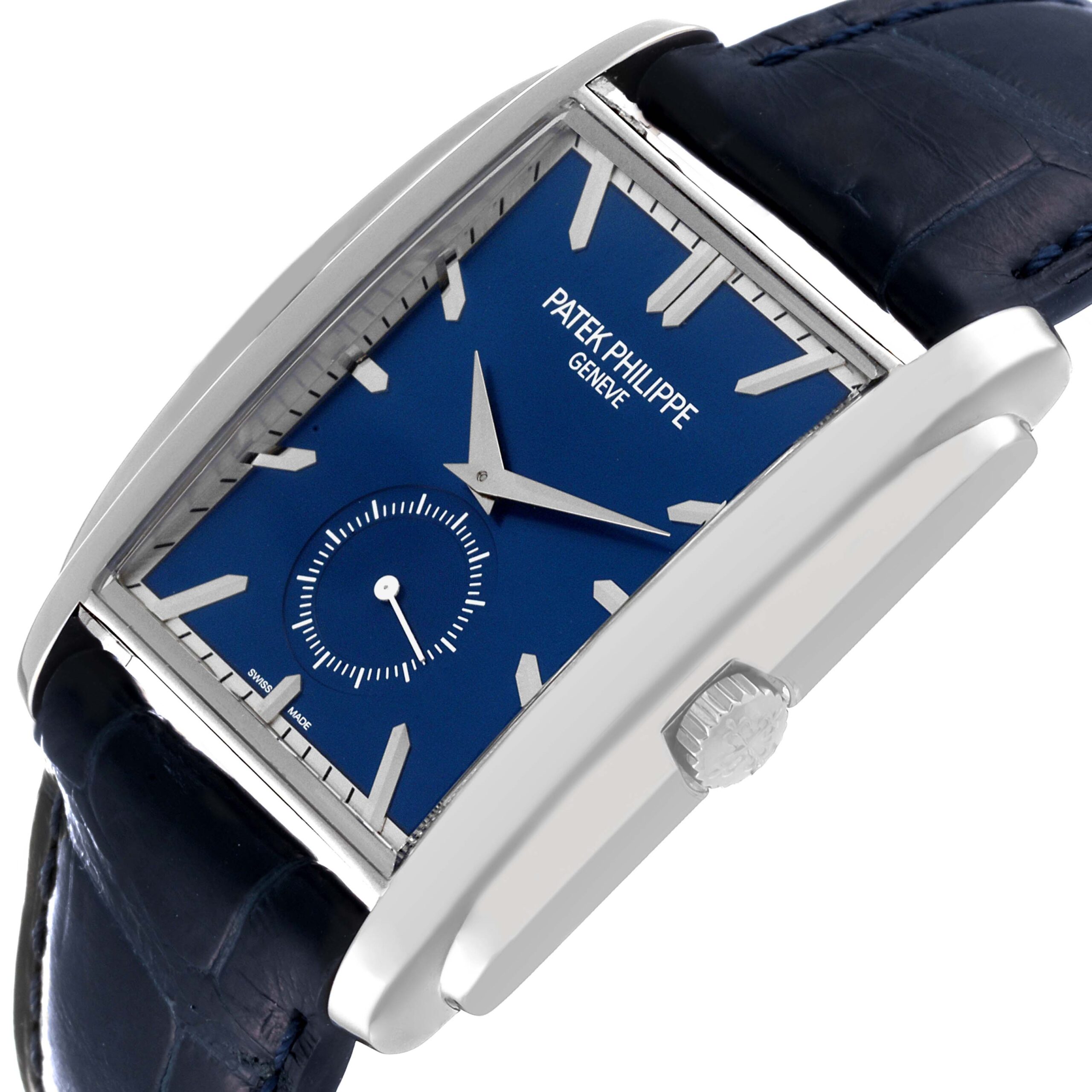 Patek Philippe Gondolo Small Seconds White Gold Blue Dial Mens Watch 5124 Papers