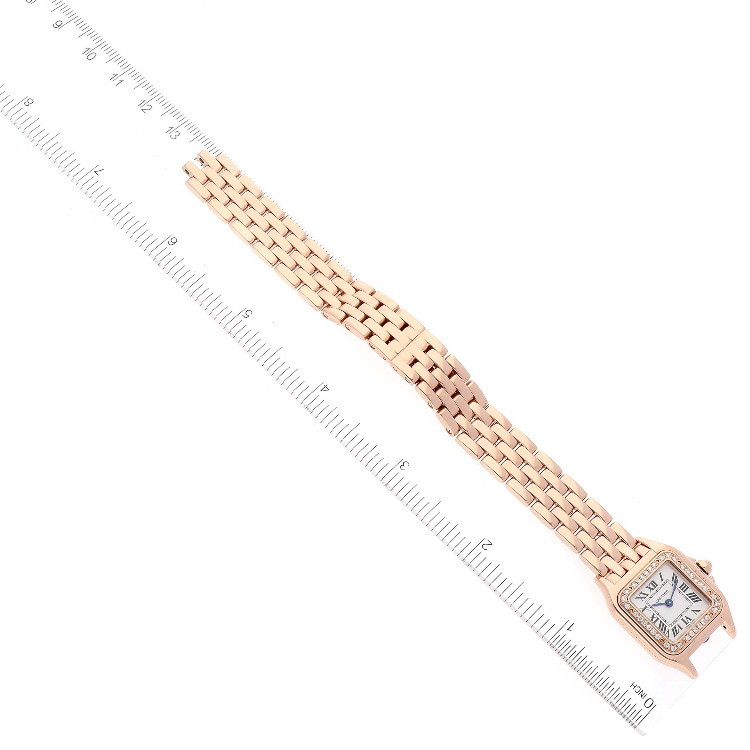 Cartier Panthere Small Rose Gold Diamond Ladies Watch WJPN0008 Box Papers