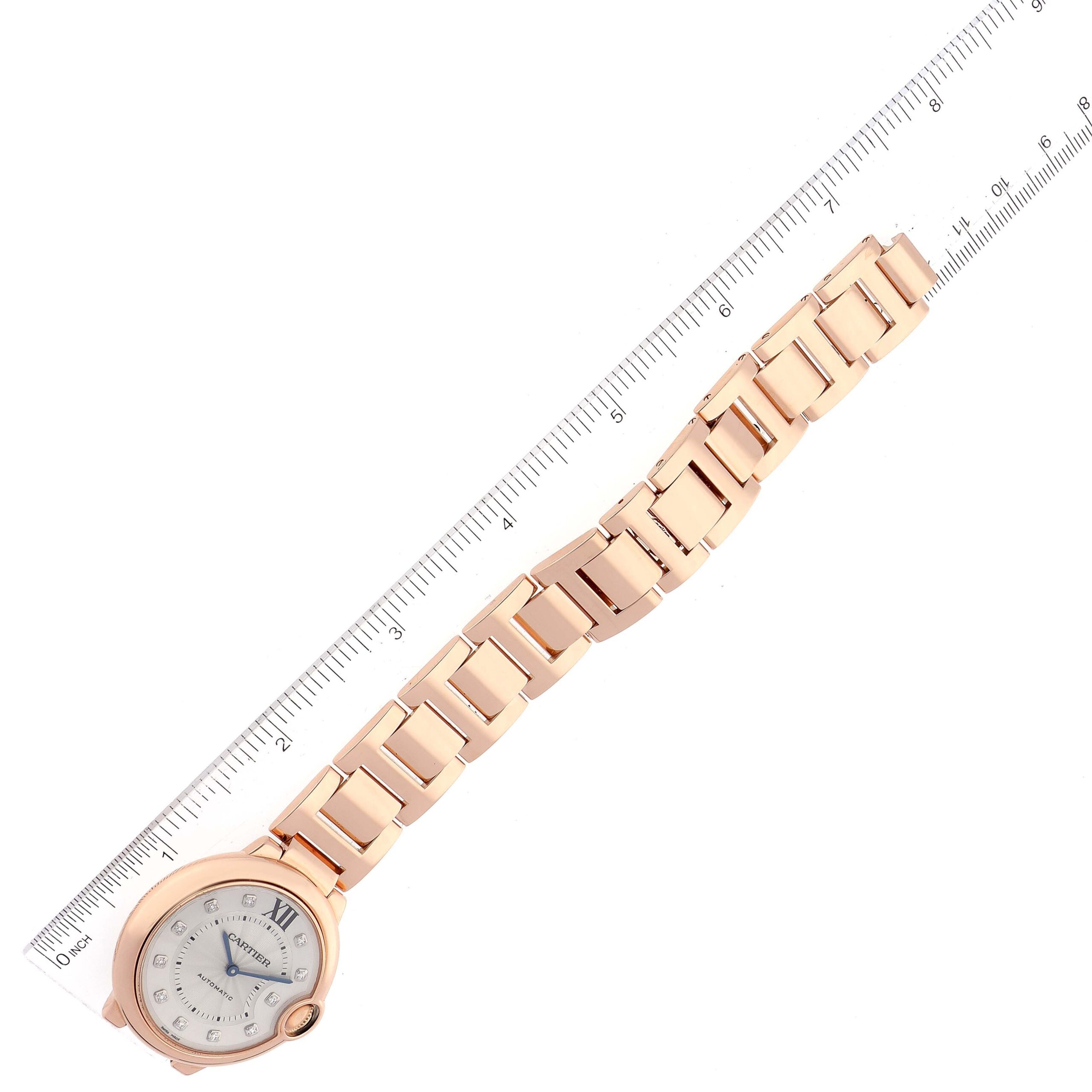 Cartier Ballon Bleu 36 Rose Gold Diamond Ladies Watch WE902026